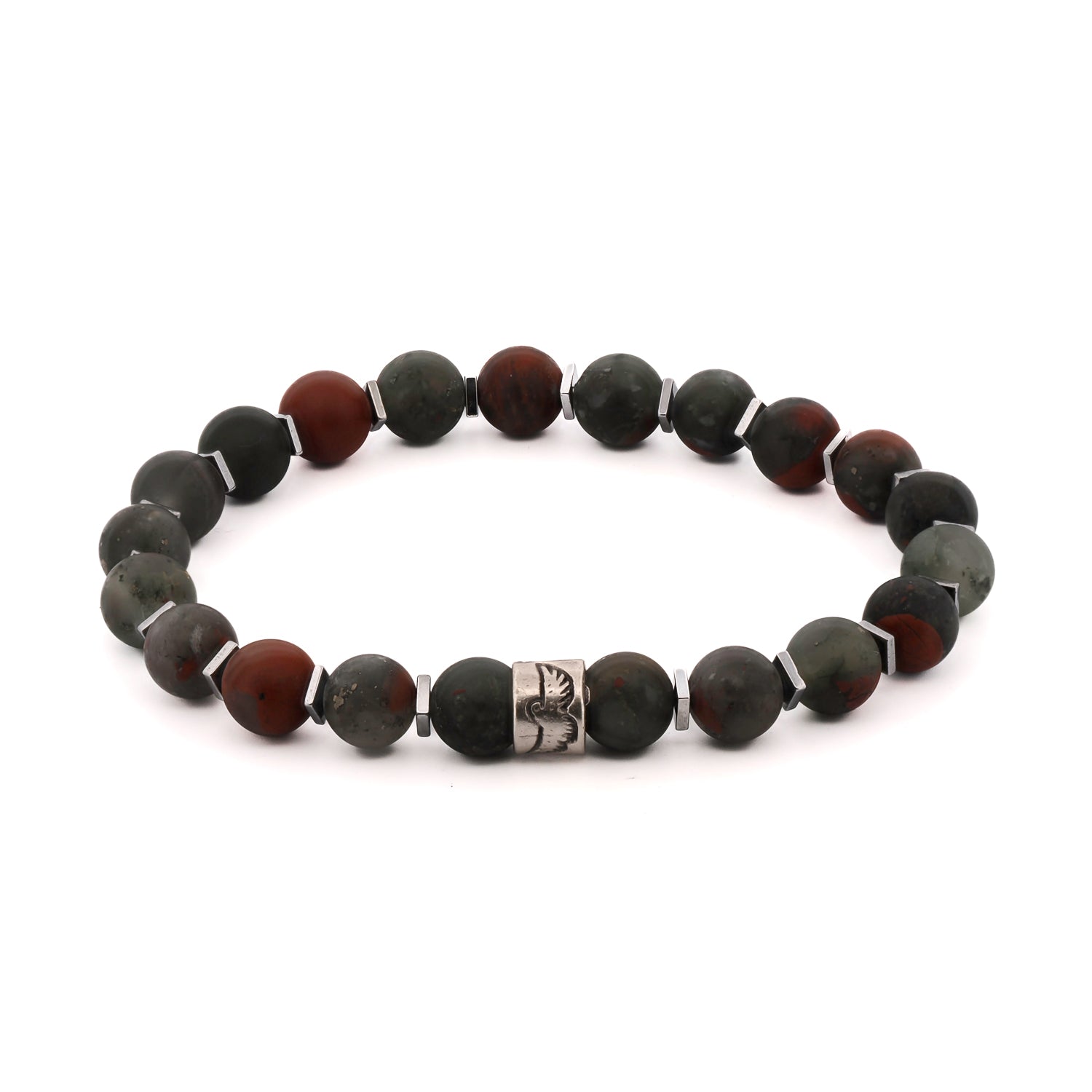 Men's African Bloodstone Bead Bracelet
