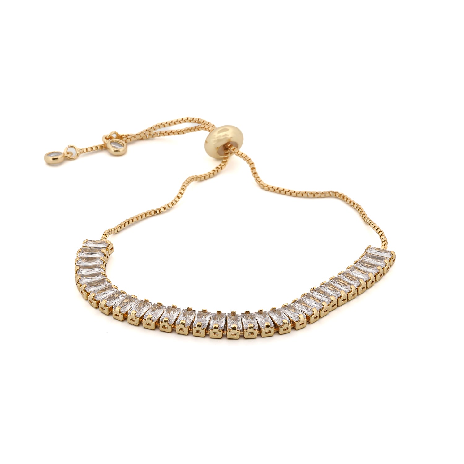 Effortless Glamour: Adjustable Baguette Diamond Bracelet