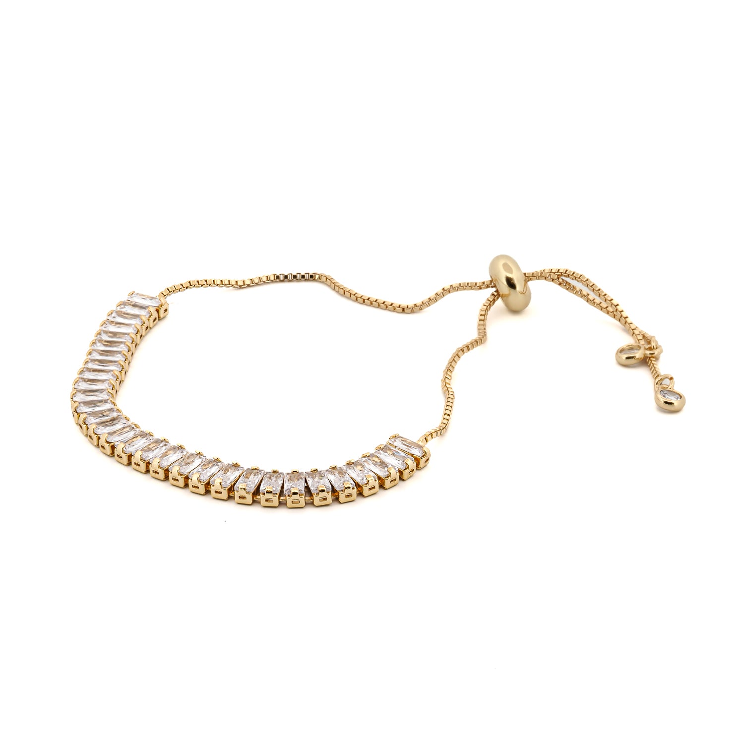 Dazzling Baguette Diamond Chain Bracelet in Gold