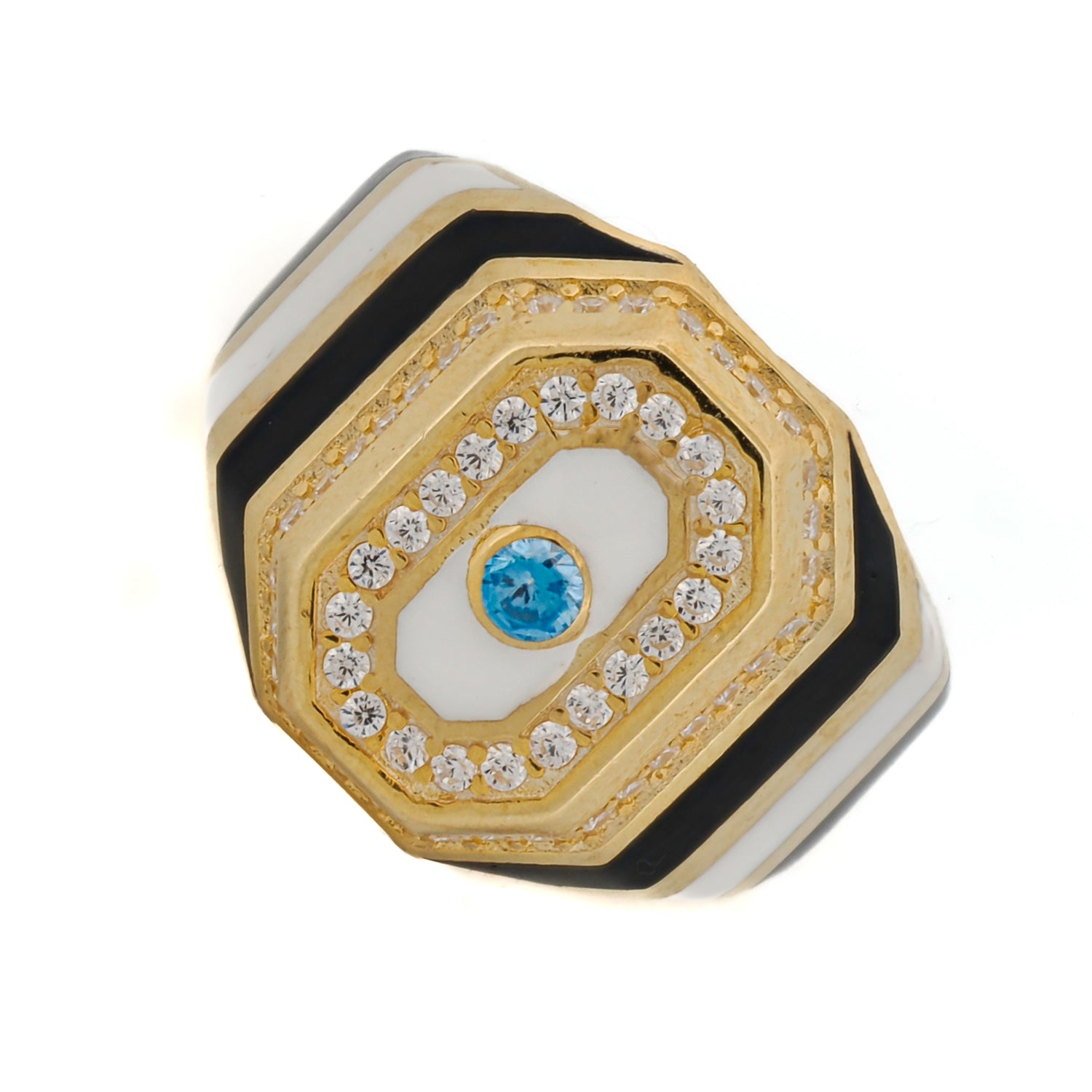 Timeless Beauty: Central Diamond Sparkle in Gold Statement Ring