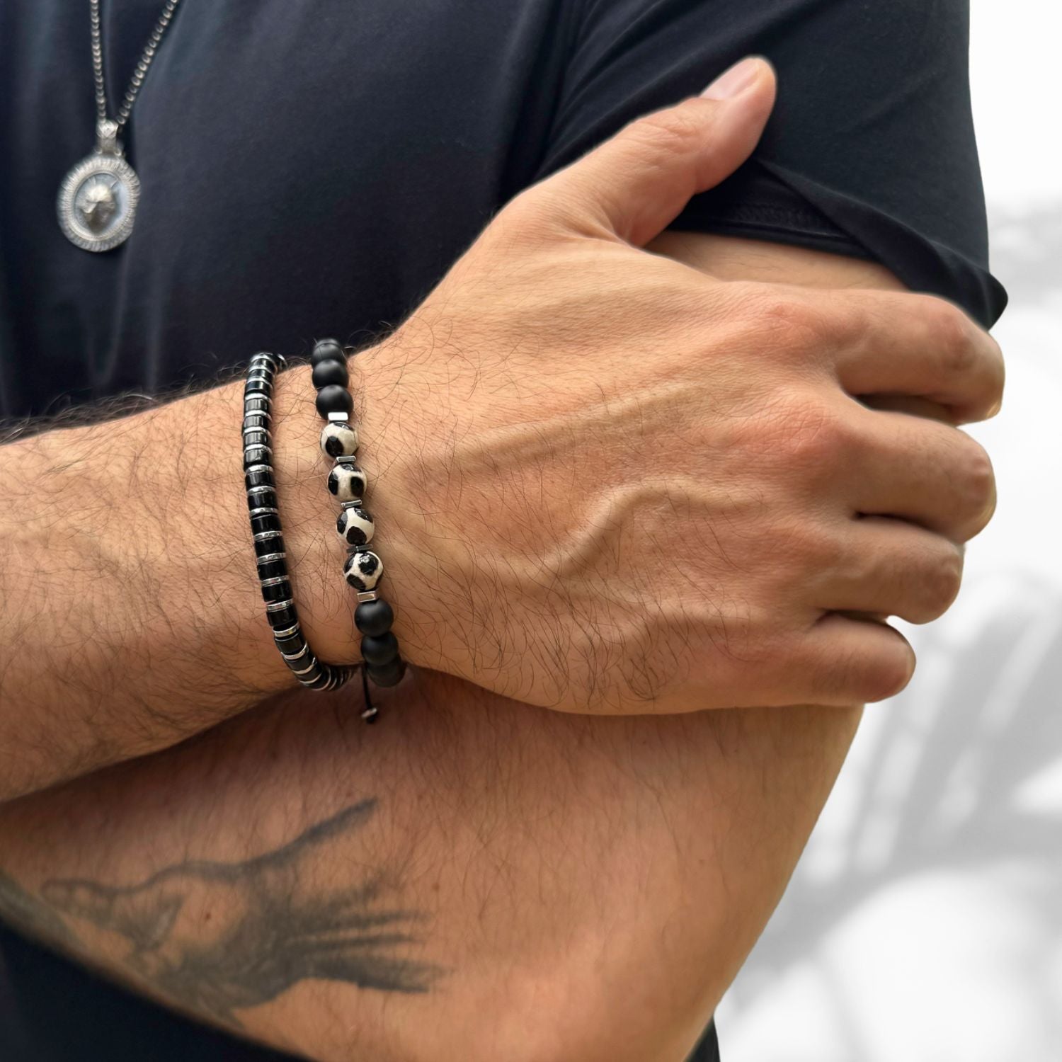 Stylish Tibetan Agate Beaded Bracelet