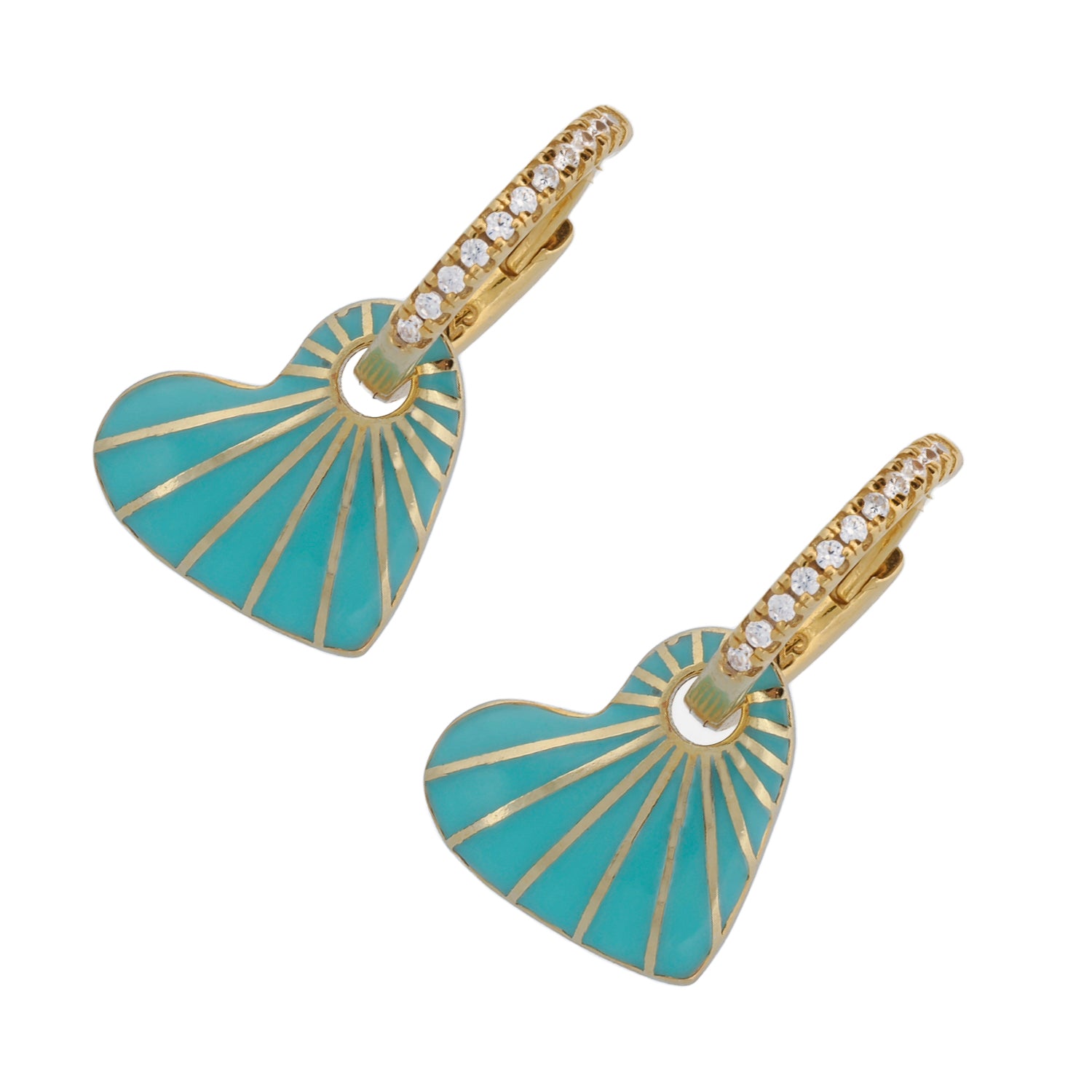 Love and Elegance: Blue Heart Gold Earrings