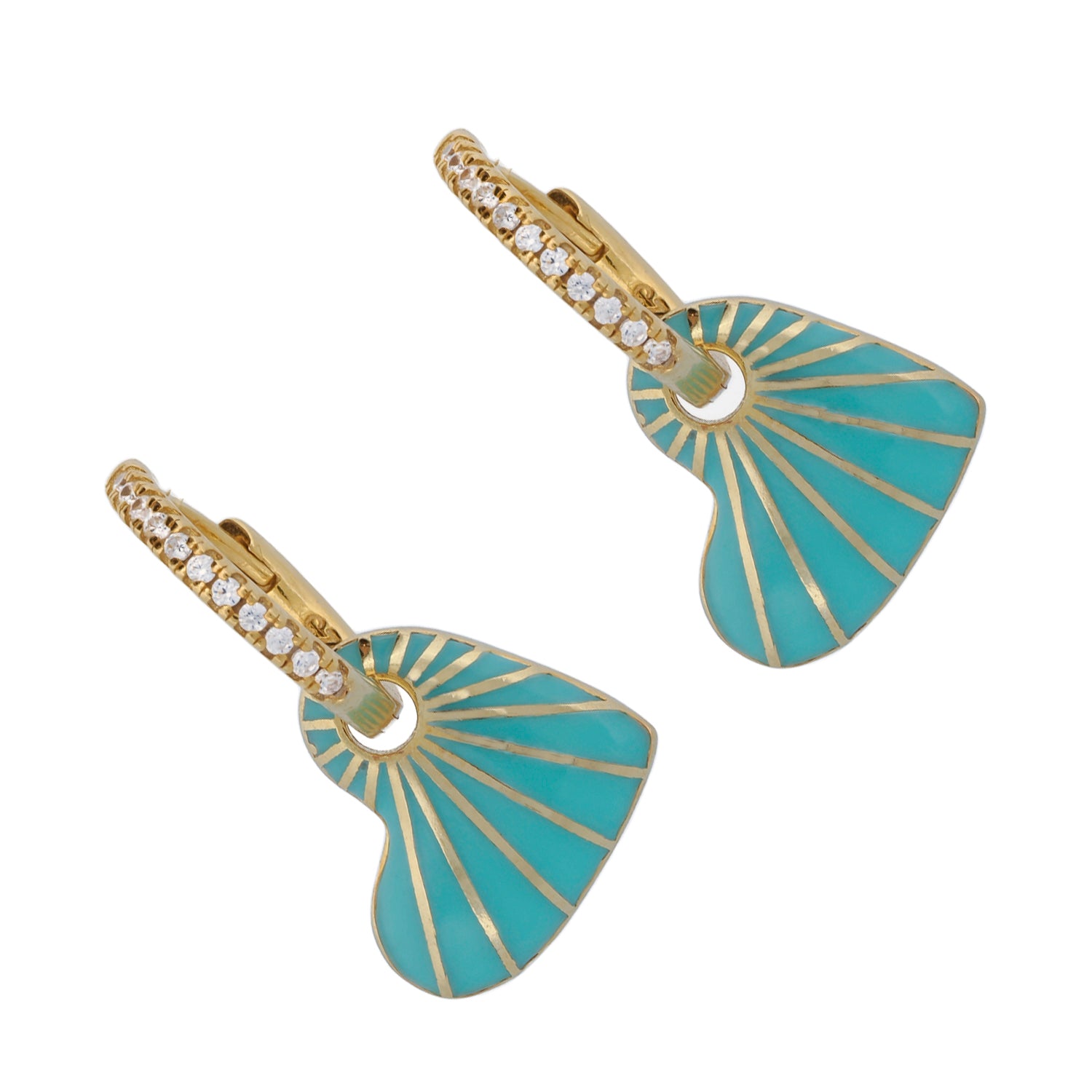 Stylish Statement: Blue Enamel Heart Earrings