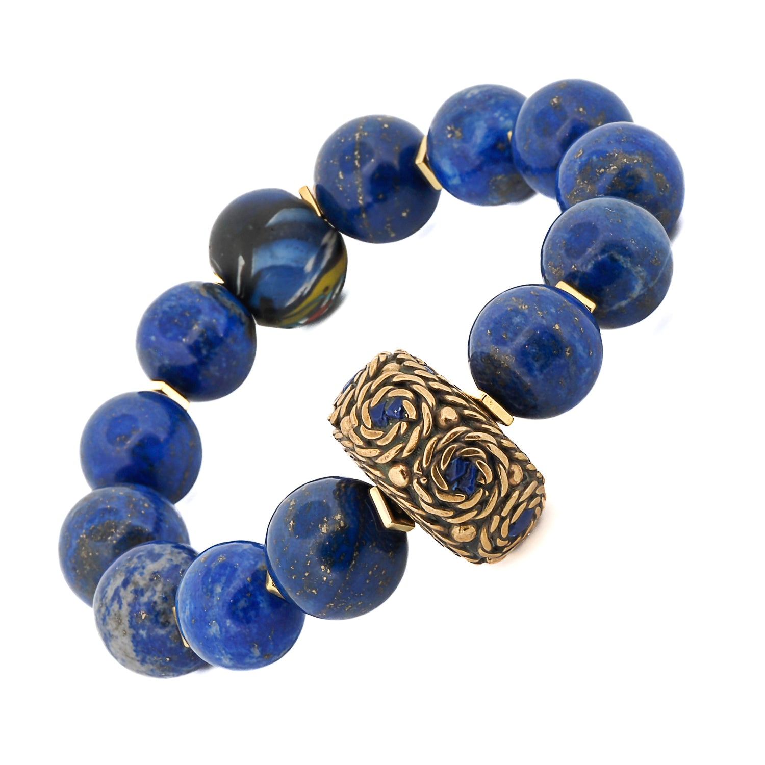 Blue Lapis Lazuli Gemstone Chunky Beaded Bracelet