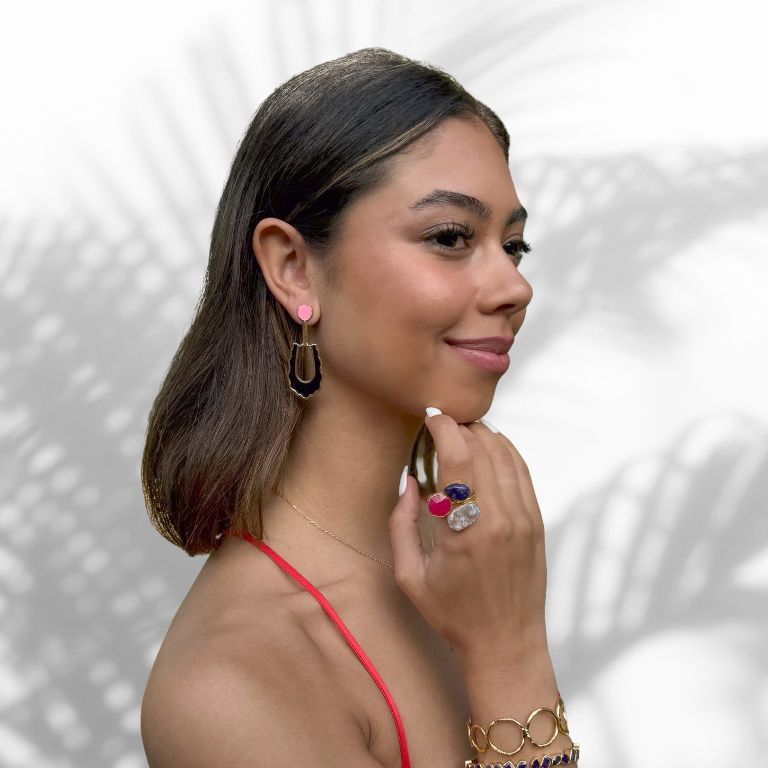 Unique 24K Gold Enamel Earrings