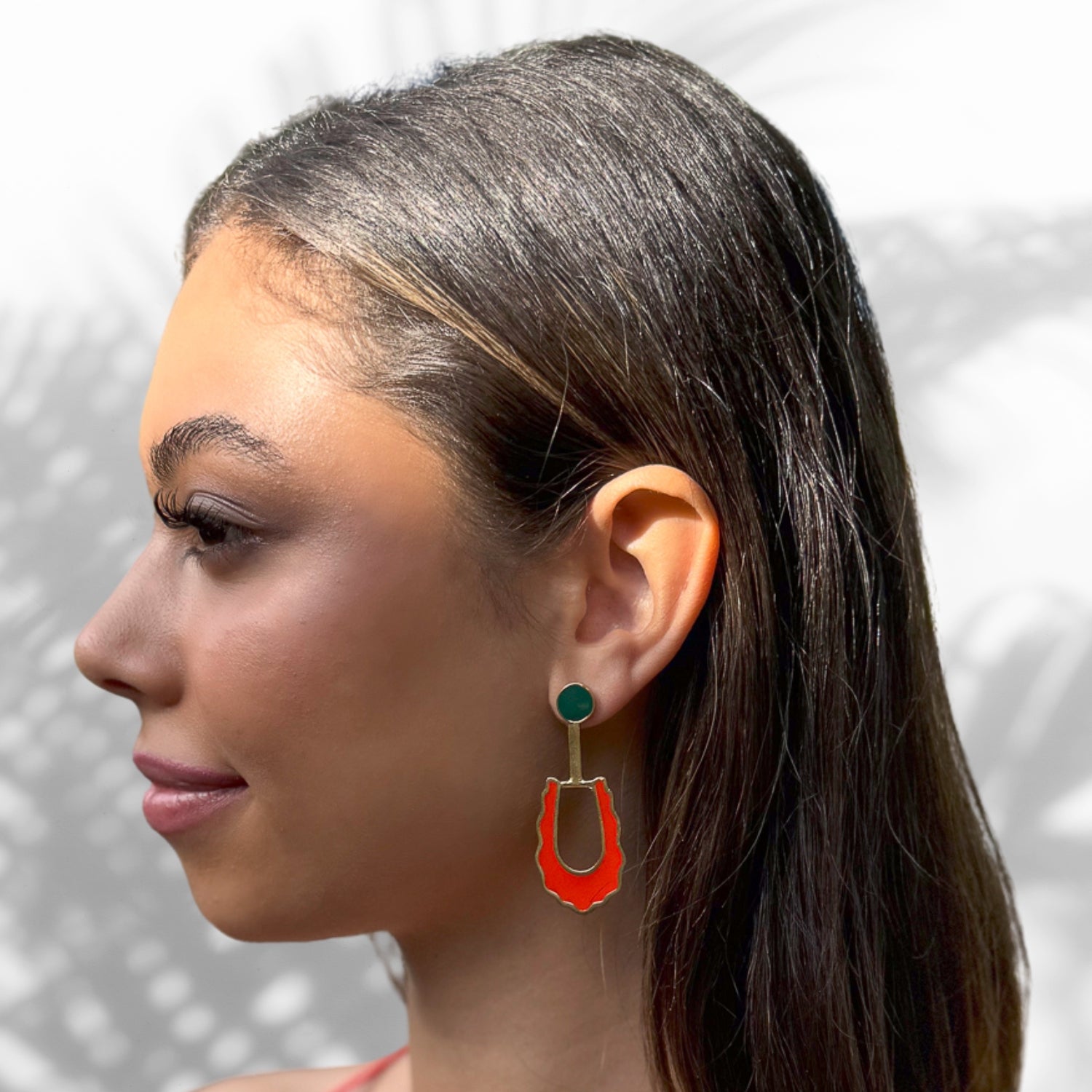 Unique 24K Gold Enamel Earrings