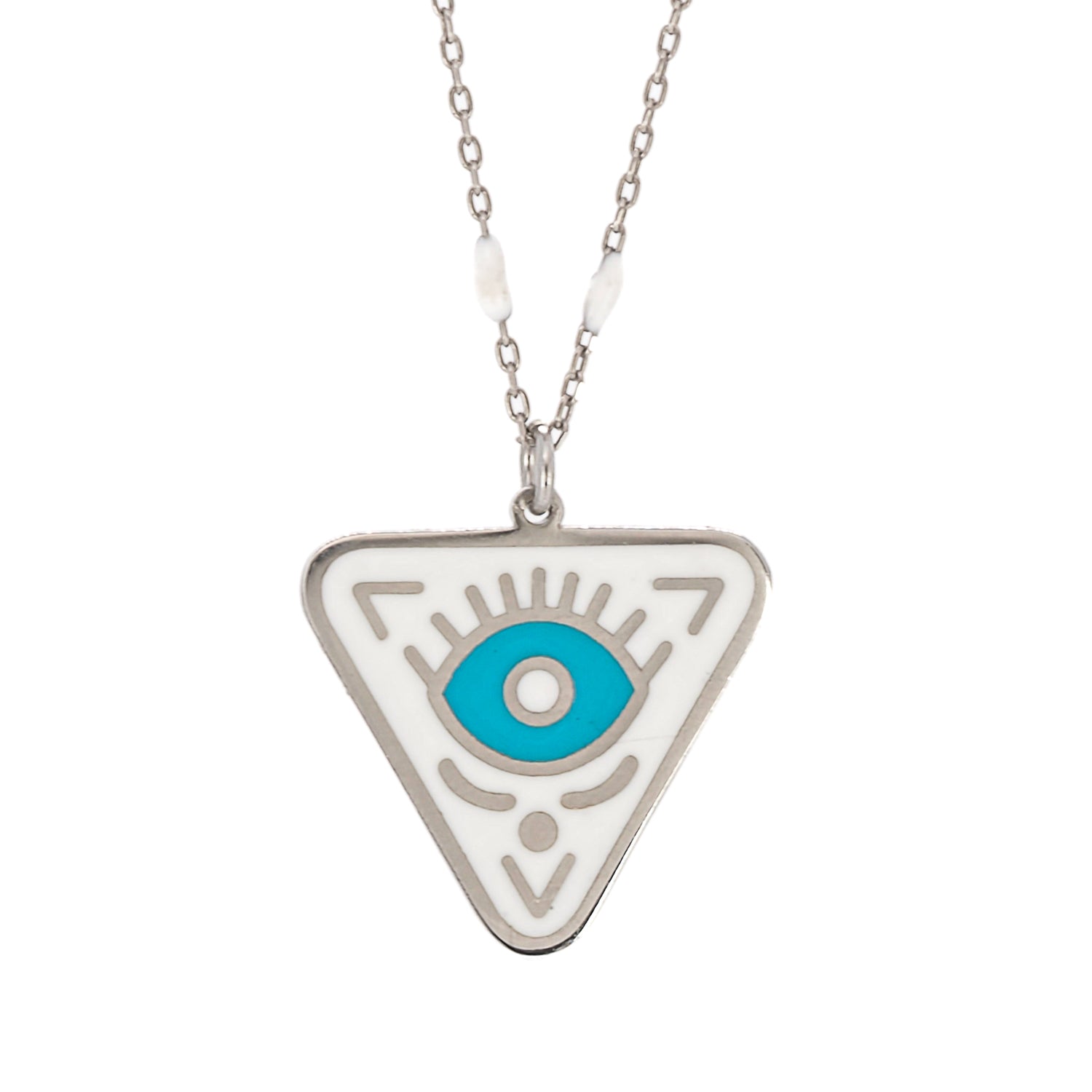 Calming Evil Eye Sterling Silver Necklace - Elegance meets protection.