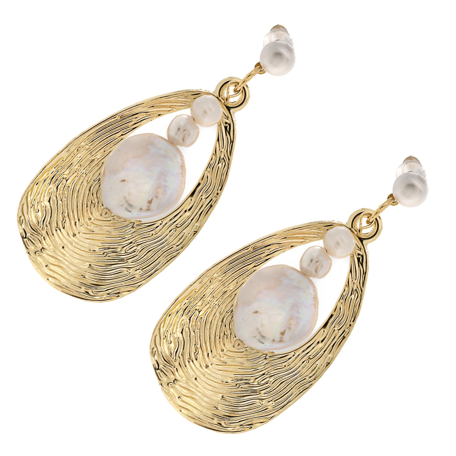 Boho Luxe: Cleopatra Earrings, 18K Gold Plated, Ethereal Pearls.