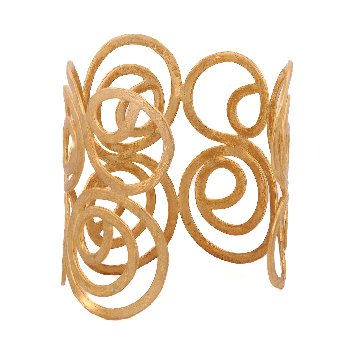 Bold Spiral Design Gold Cuff Bracelet