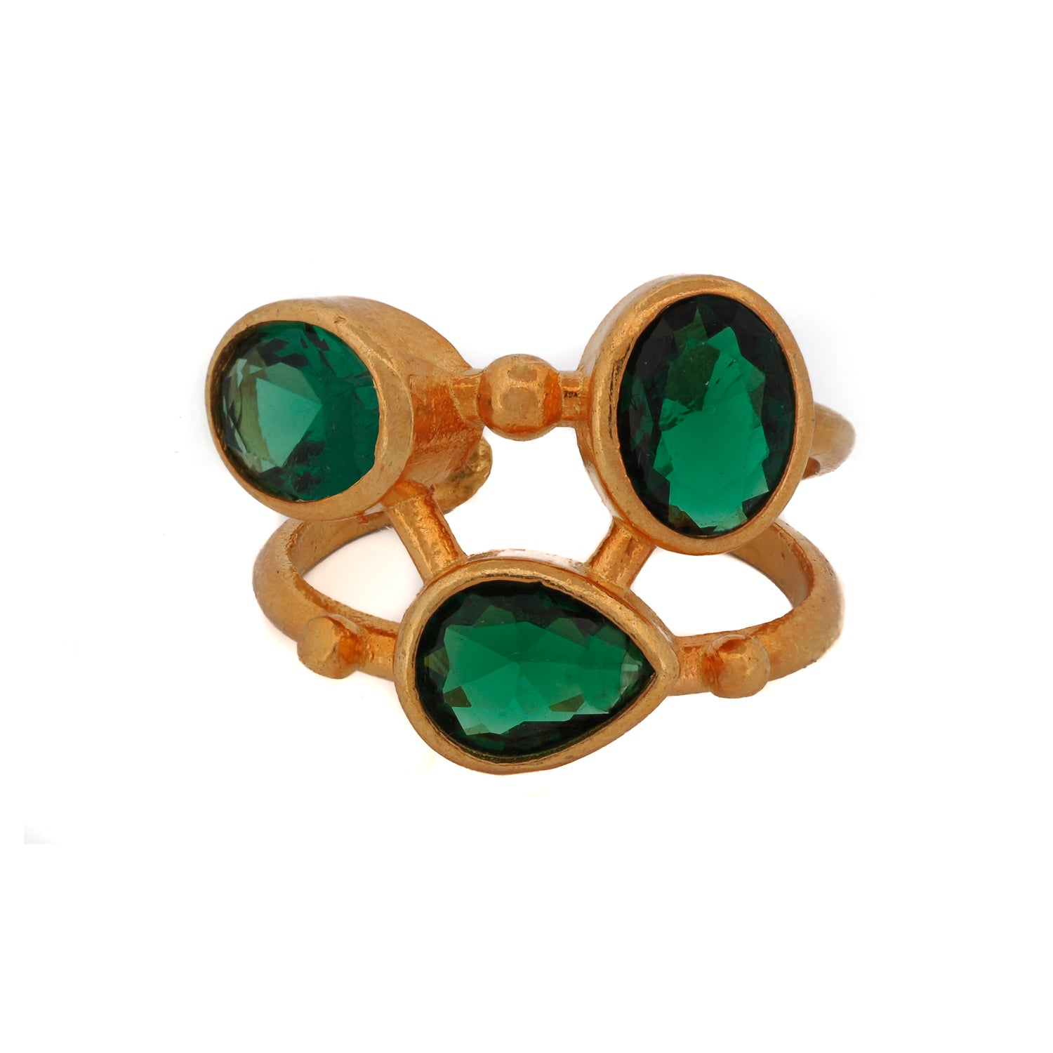 Cleopatra Jade and Gold Adjustable Ring