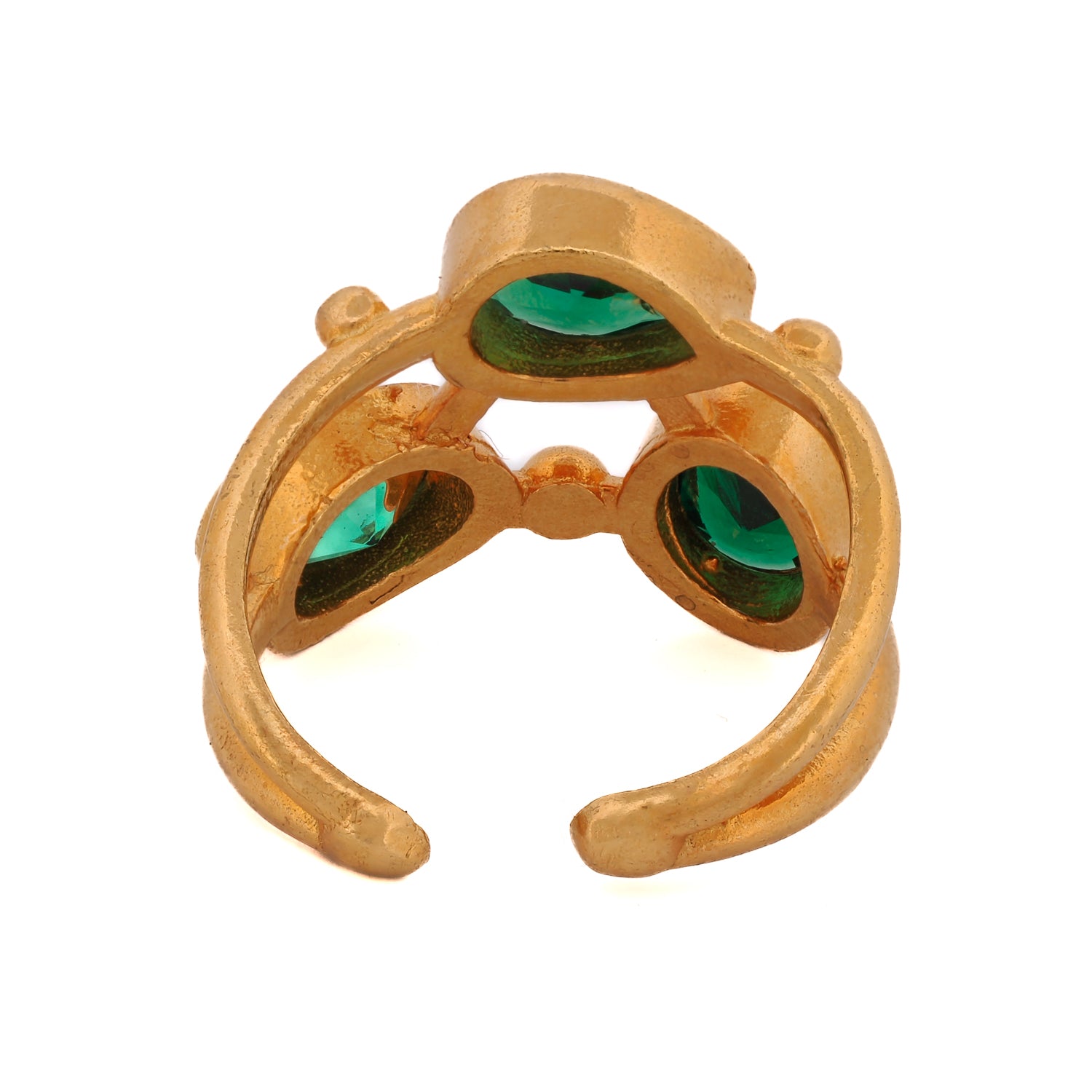 Handcrafted Gold Plated Jade Stone Ring