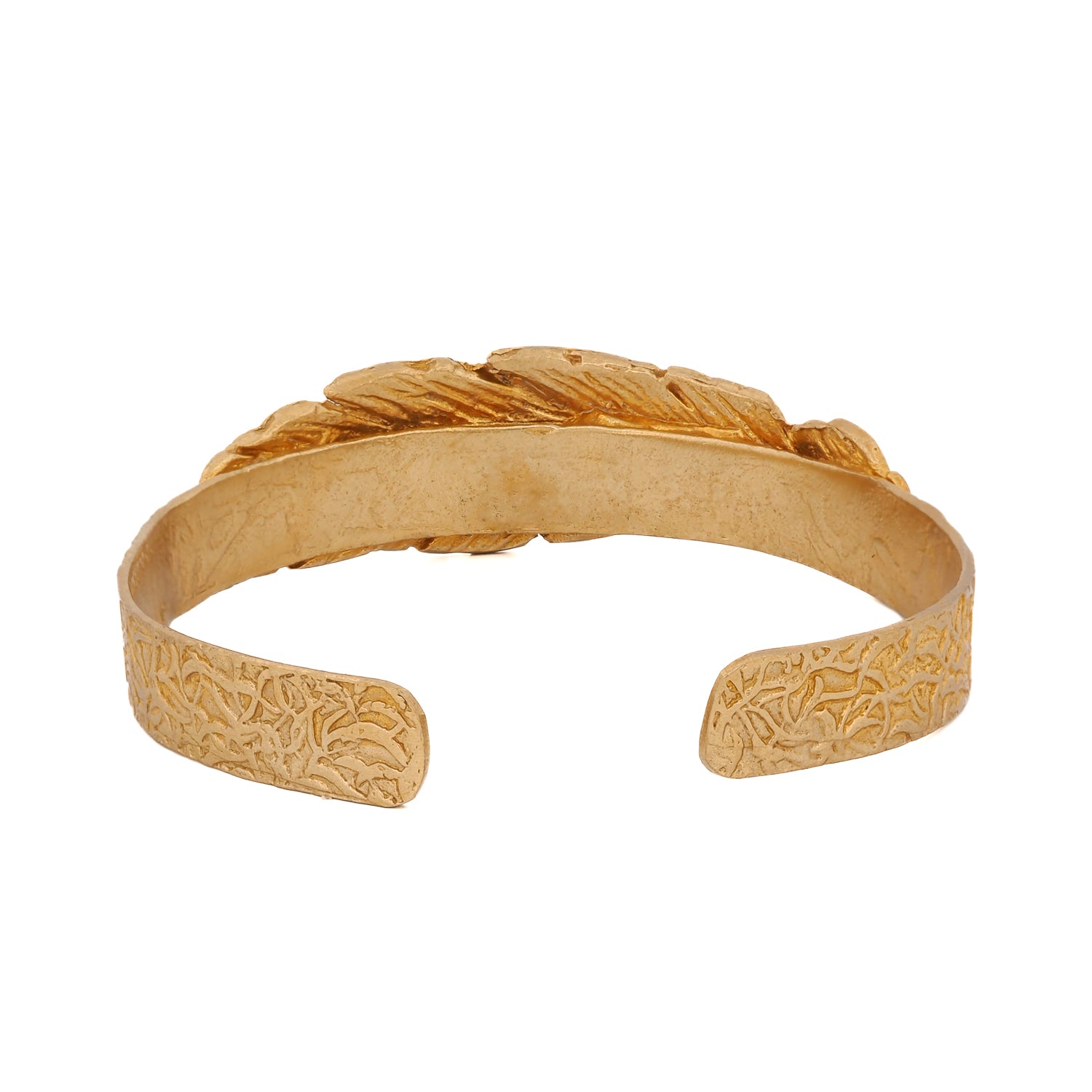 Stylish Cleopatra Leaf Brass Cuff Bracelet