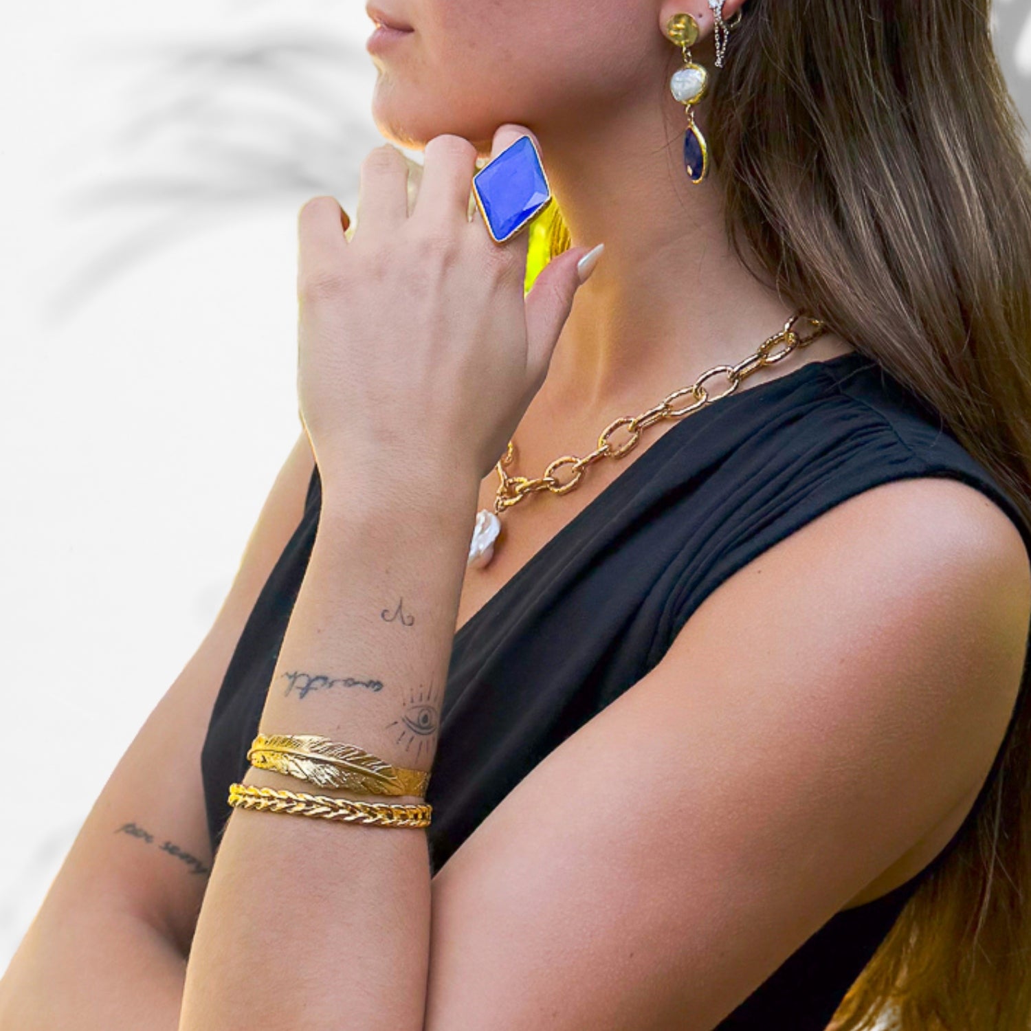 Luxurious 24K Gold Plated Brass Cuff Bracelet
