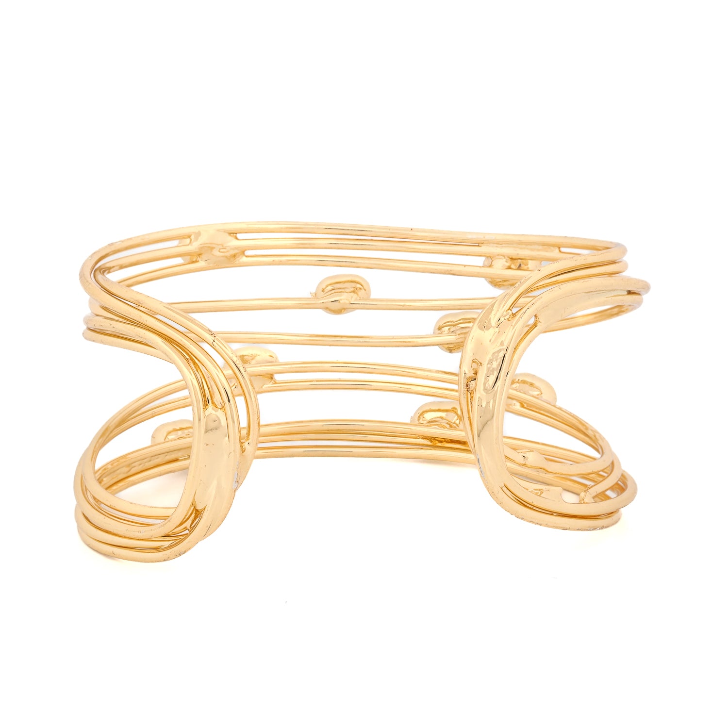 Luxurious 24K Gold Plated Brass Cuff Bracelet