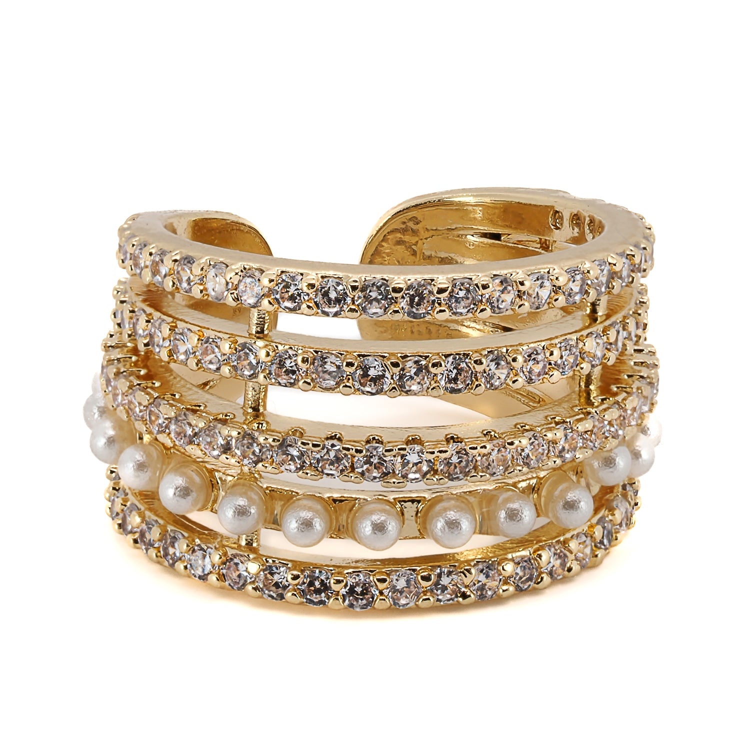Timeless Sophistication: Cleopatra Earring, 18K Gold Plated, CZ Diamonds.
