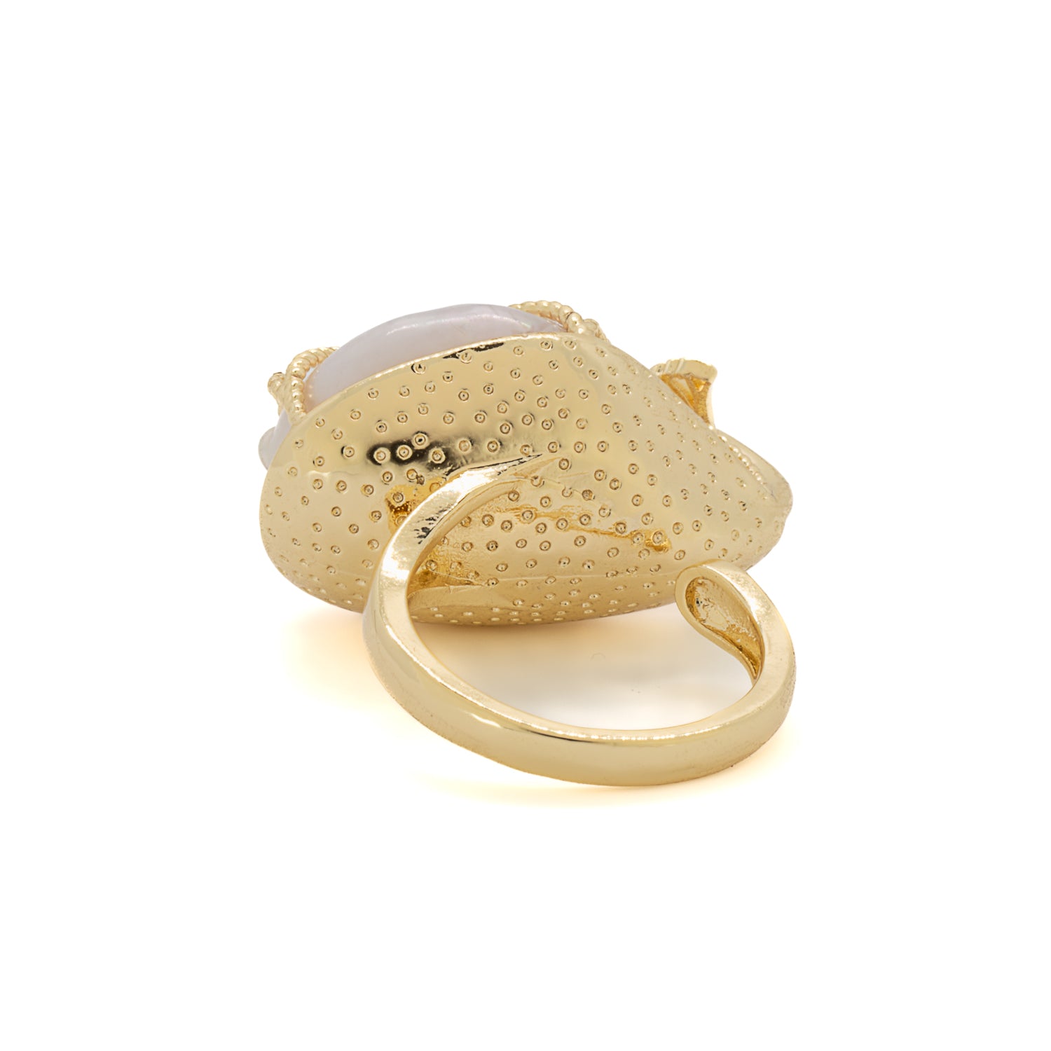 Radiate Opulence: Cleopatra Pearl &amp; Gold Handcrafted Ring