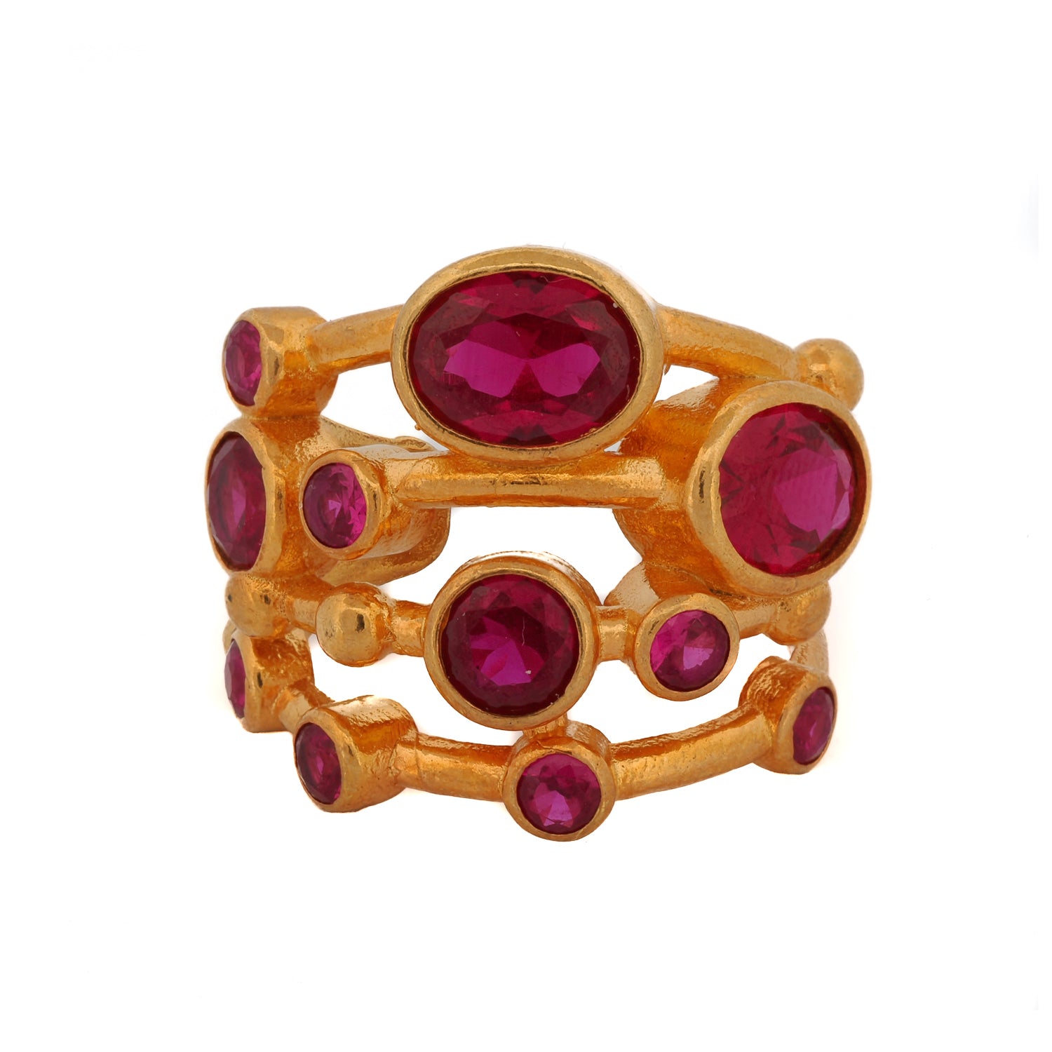24K Gold Plated Ruby Ring