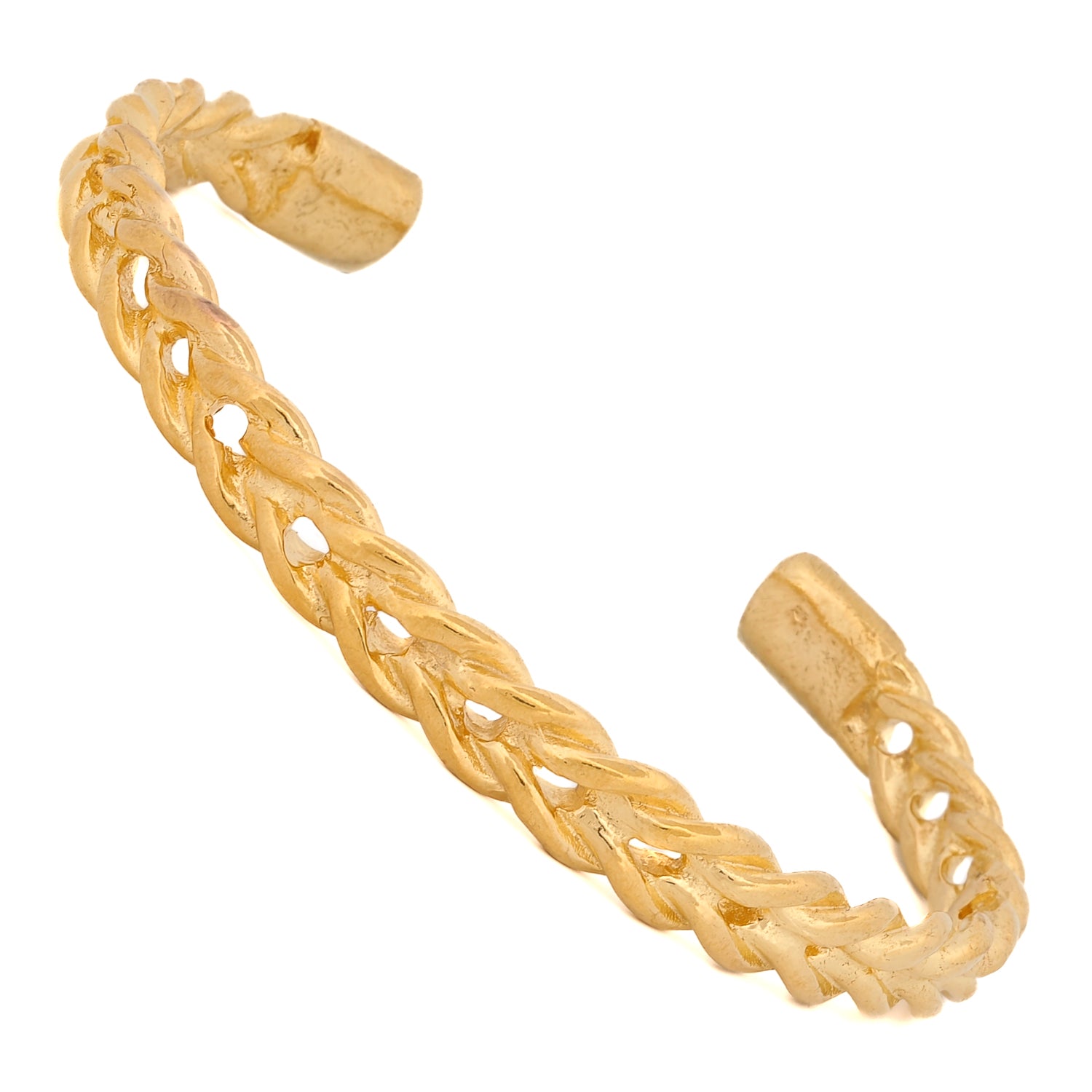 Handcrafted Gold Cuff Bracelet with Modern Twist