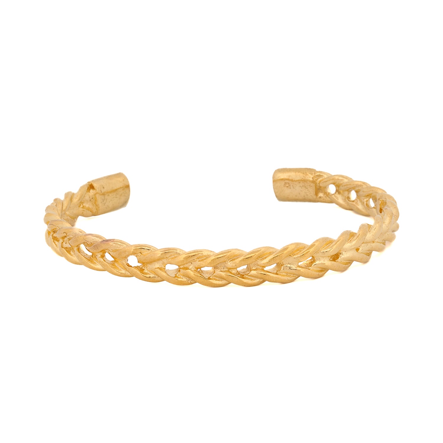 Adjustable Gold Cuff Bracelet with Twist Design