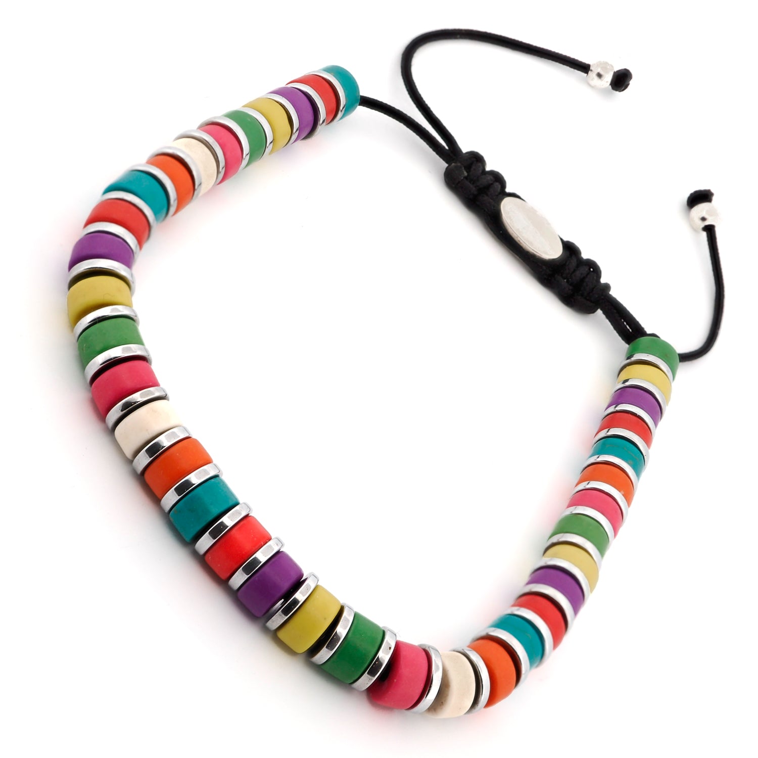 Colorful Gemstone Beaded Adjustable Summer Bracelet