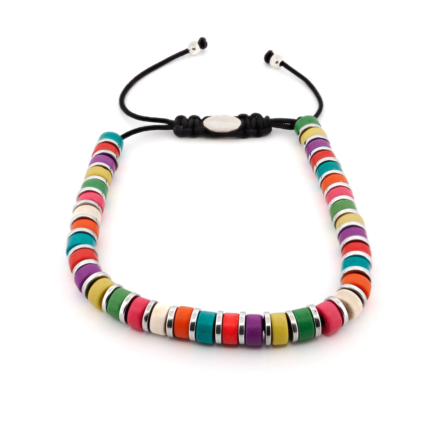 This eye-catching bracelet features an array of colorful gemstone beads, each radiating unique energy and positive vibrations