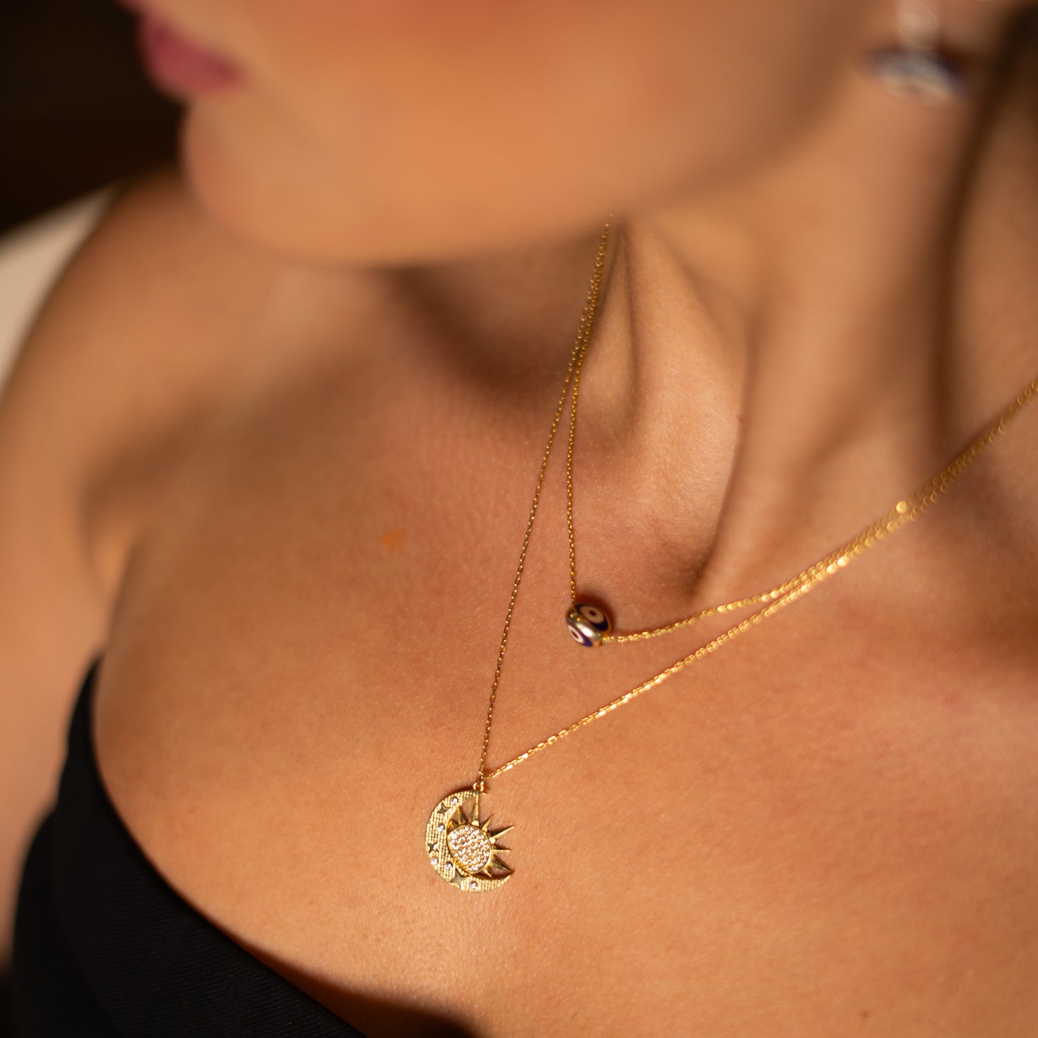 Guardian Blue Evil Eye Minimalist Gold Necklace