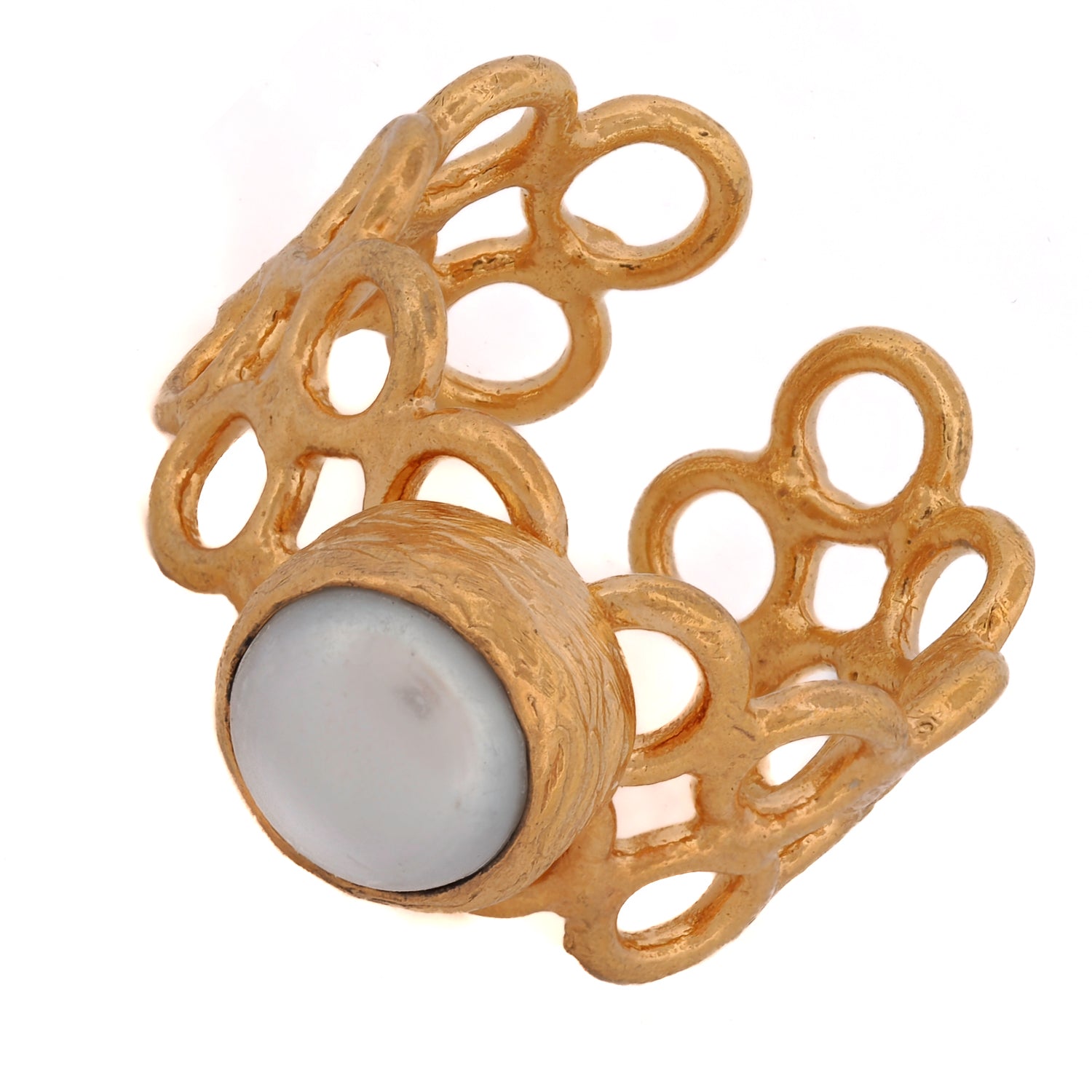 Timeless Pearl Stone Gold Ring