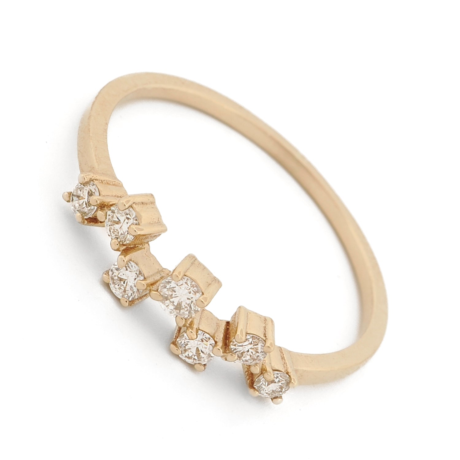 Sleek and Refined Solid Gold Ring with 0.17 Carat Diamond Accents for Sophisticated Style