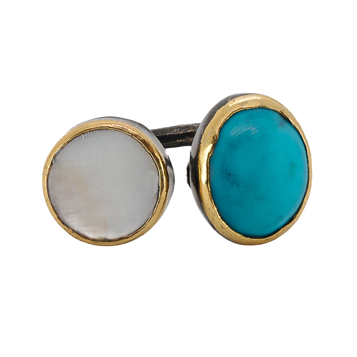 Double Gemstone Sterling Silver Ring: An accessory that effortlessly complements any style.