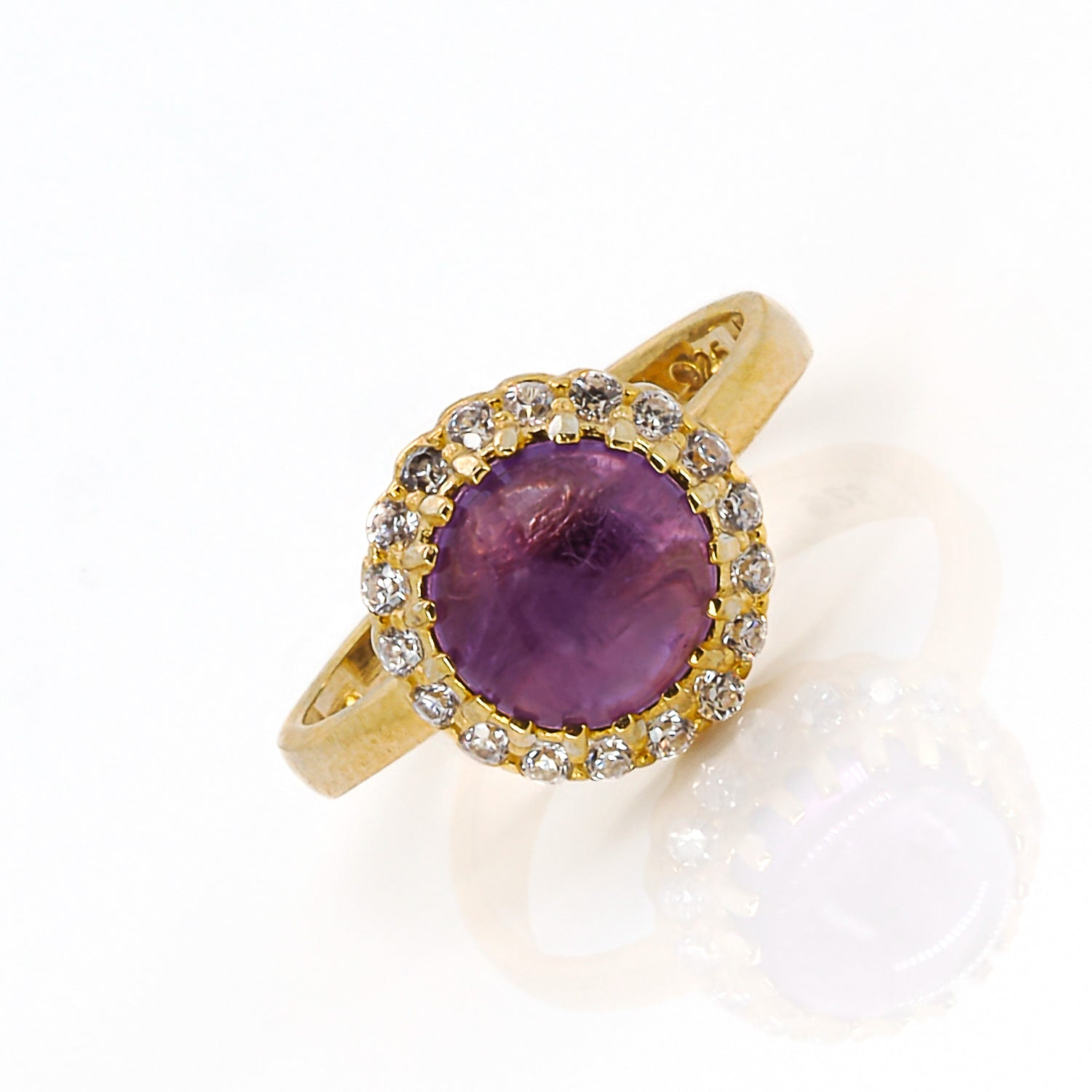 Amethyst Gemstone Ring in Sterling Silver and Gold - A Talisman of Emotional Balance.