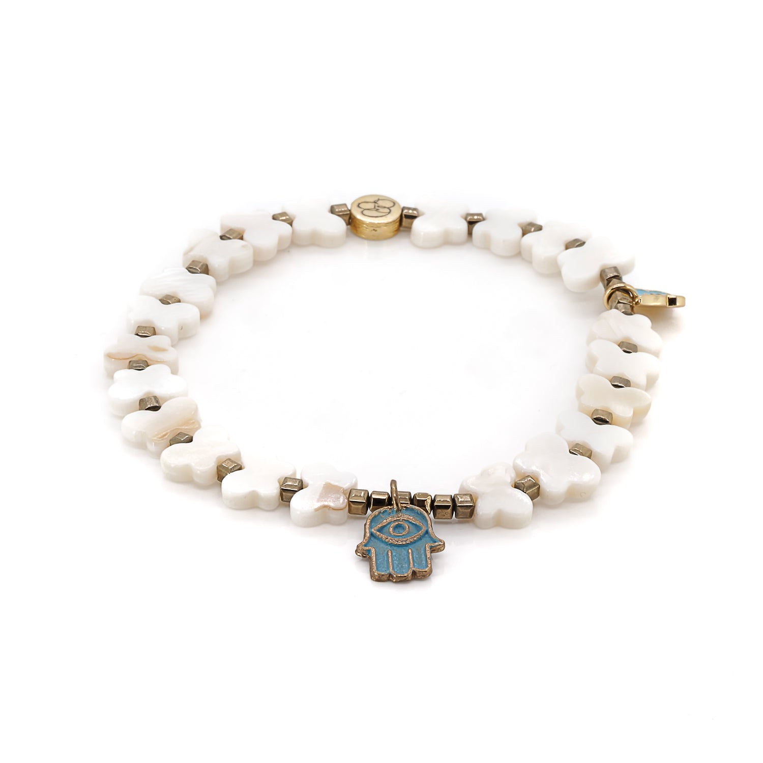 Hamsa Hand Butterfly Pearl Anklet - A blend of elegance and protection.