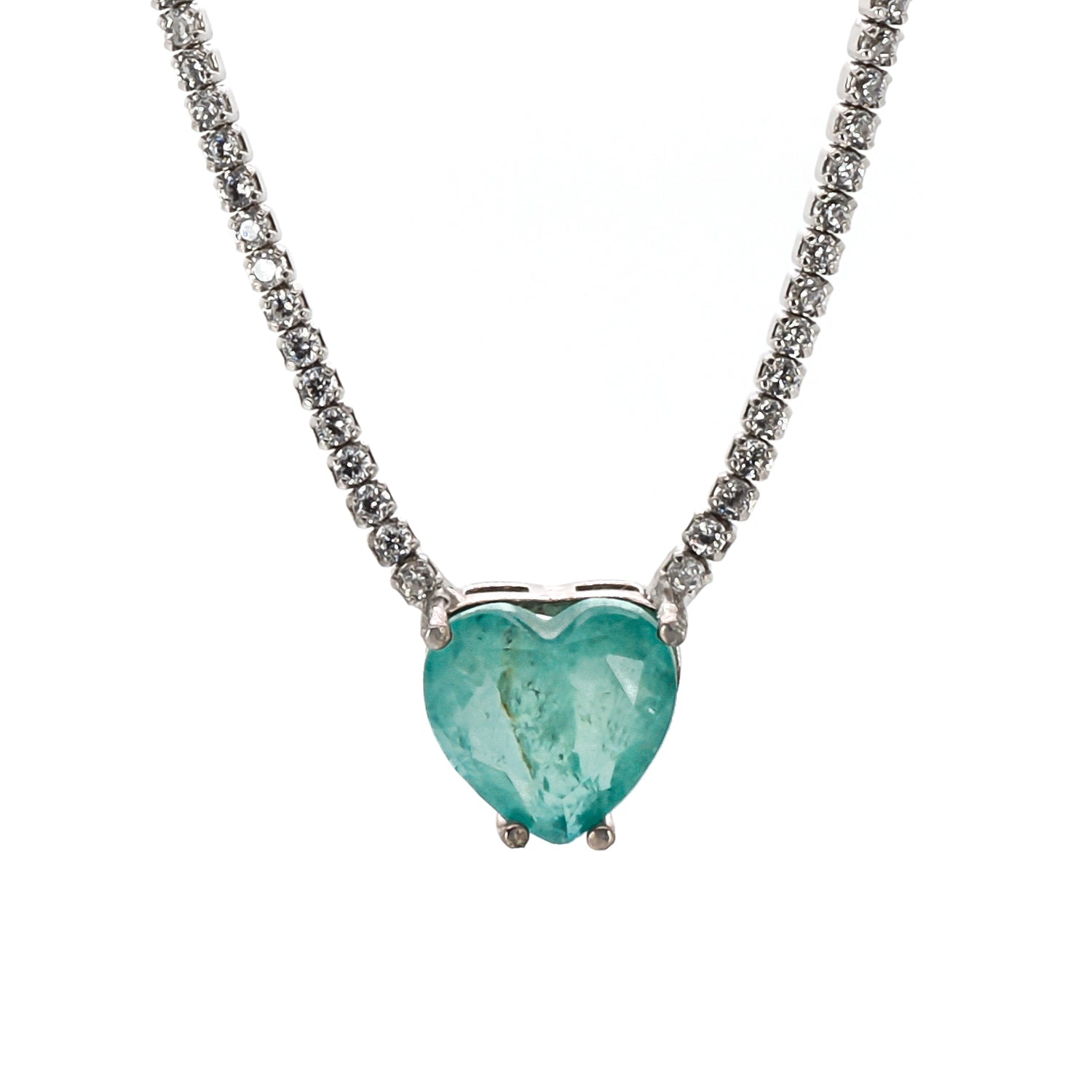 Rare beauty: Paraiba Tourmaline Stone in the Heart Pendant