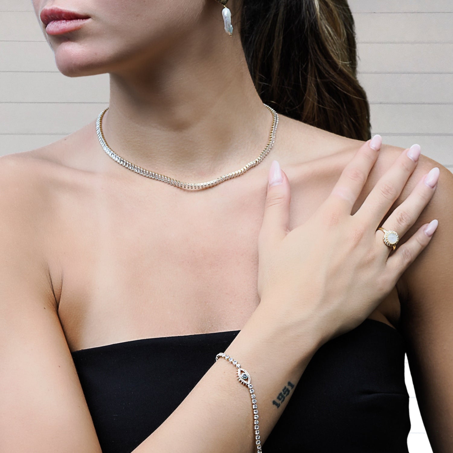 Moonstone and Cz Diamond Ring Adorning Model's Hand - Radiant Glow