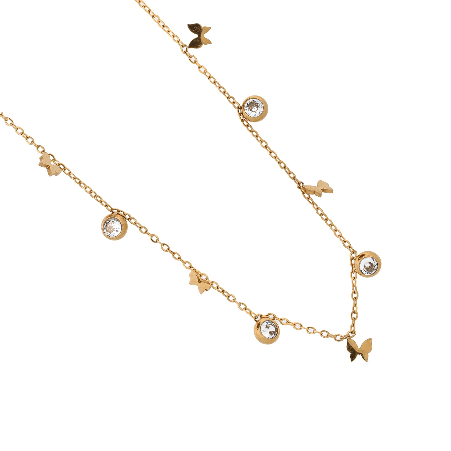 Symbolic Hope Butterfly Diamond Necklace