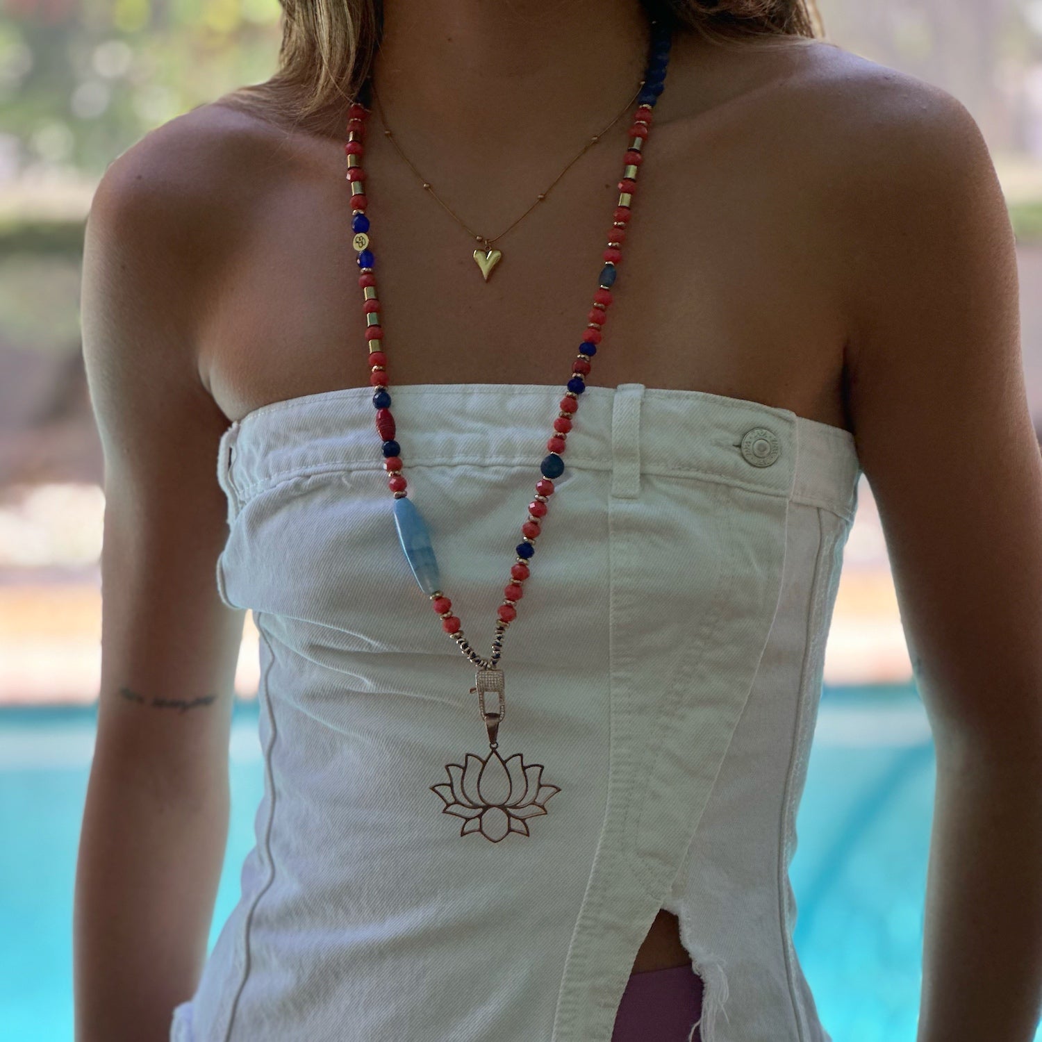 Lotus Flower Mandala Beaded Necklace