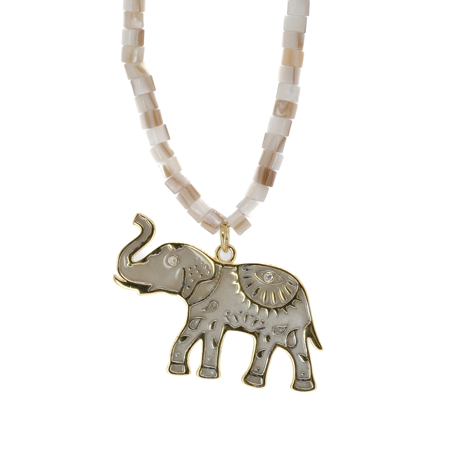 Luck & Prosperity Elephant Pearl Choker Necklace