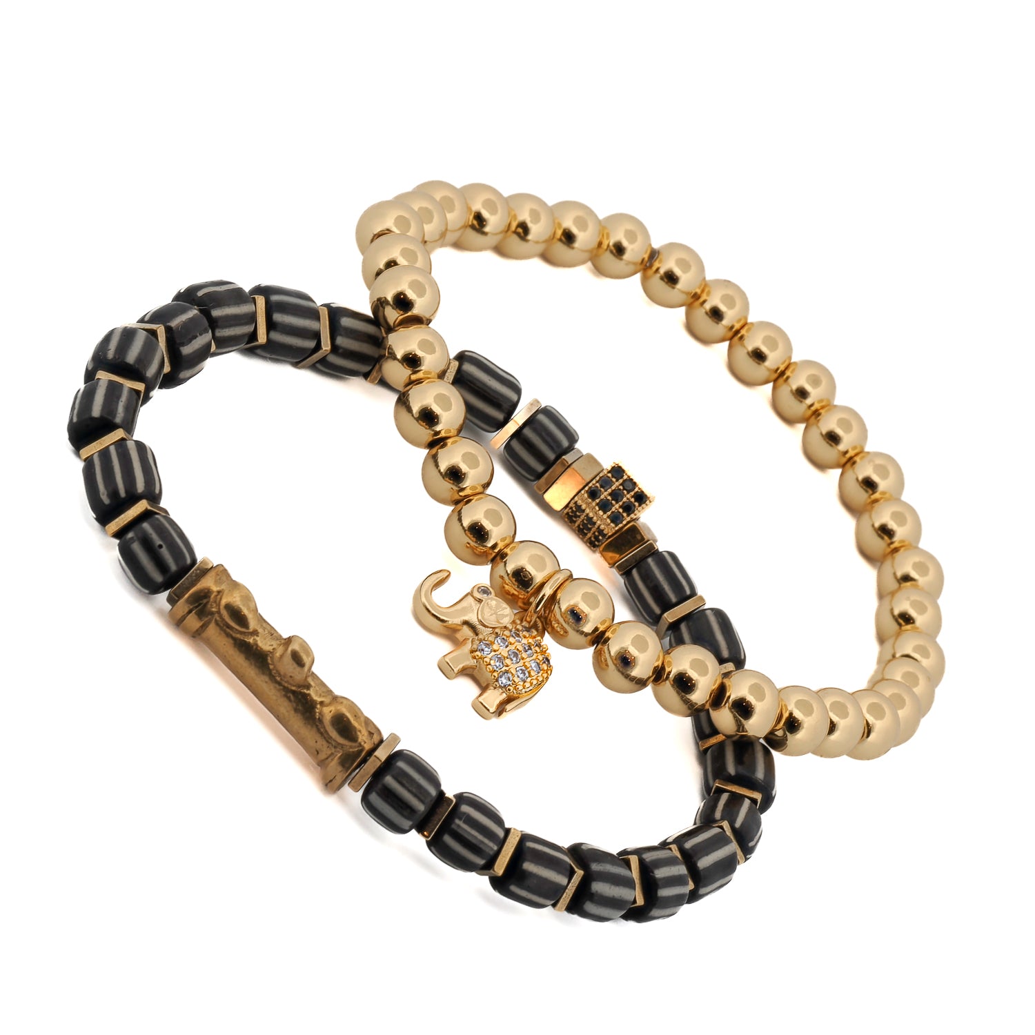 Elegant Continuity: Gold Tube Bead Bracelet