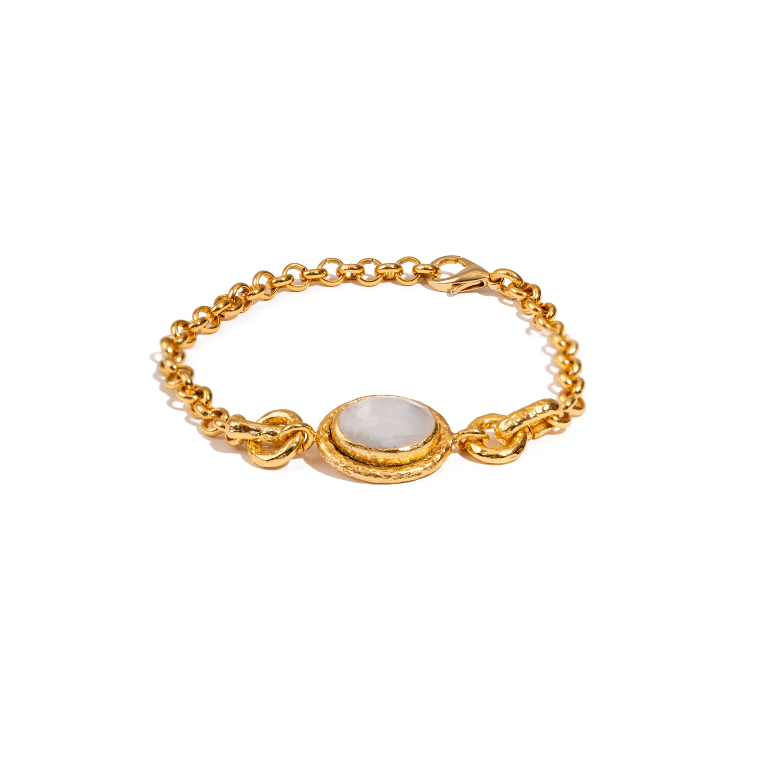 Lunar Glow Moonstone Gold Adjustable Bracelet
