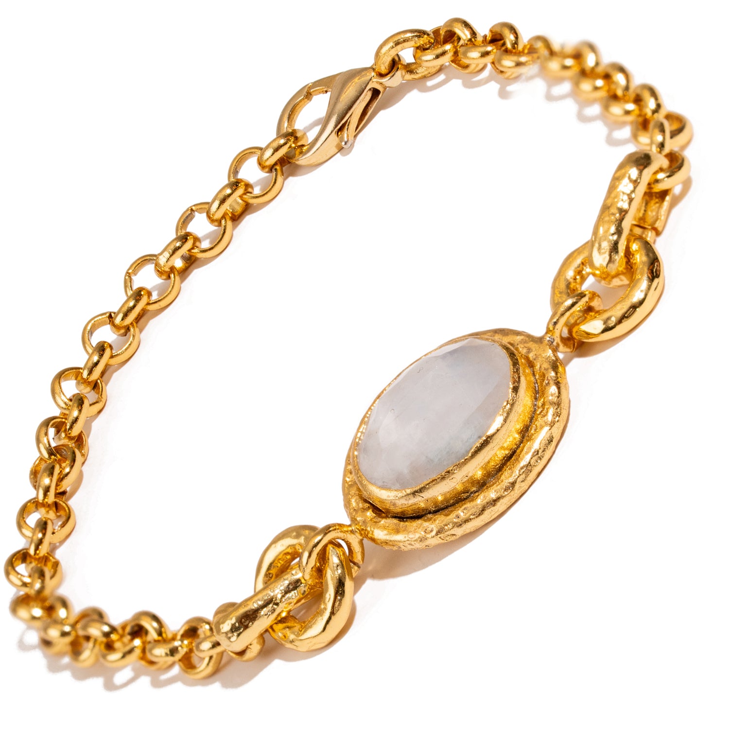 Lunar Glow Moonstone Gold Adjustable Bracelet