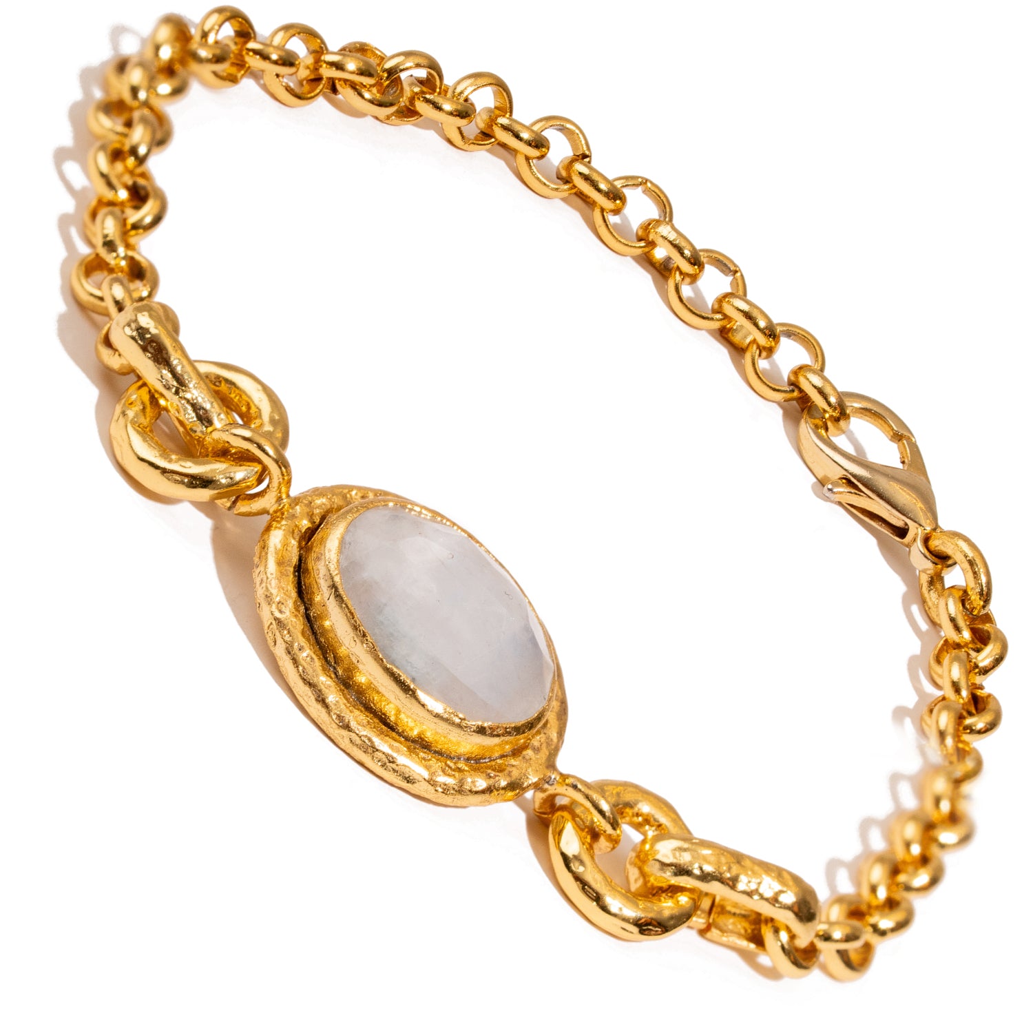 Lunar Glow Moonstone Gold Adjustable Bracelet