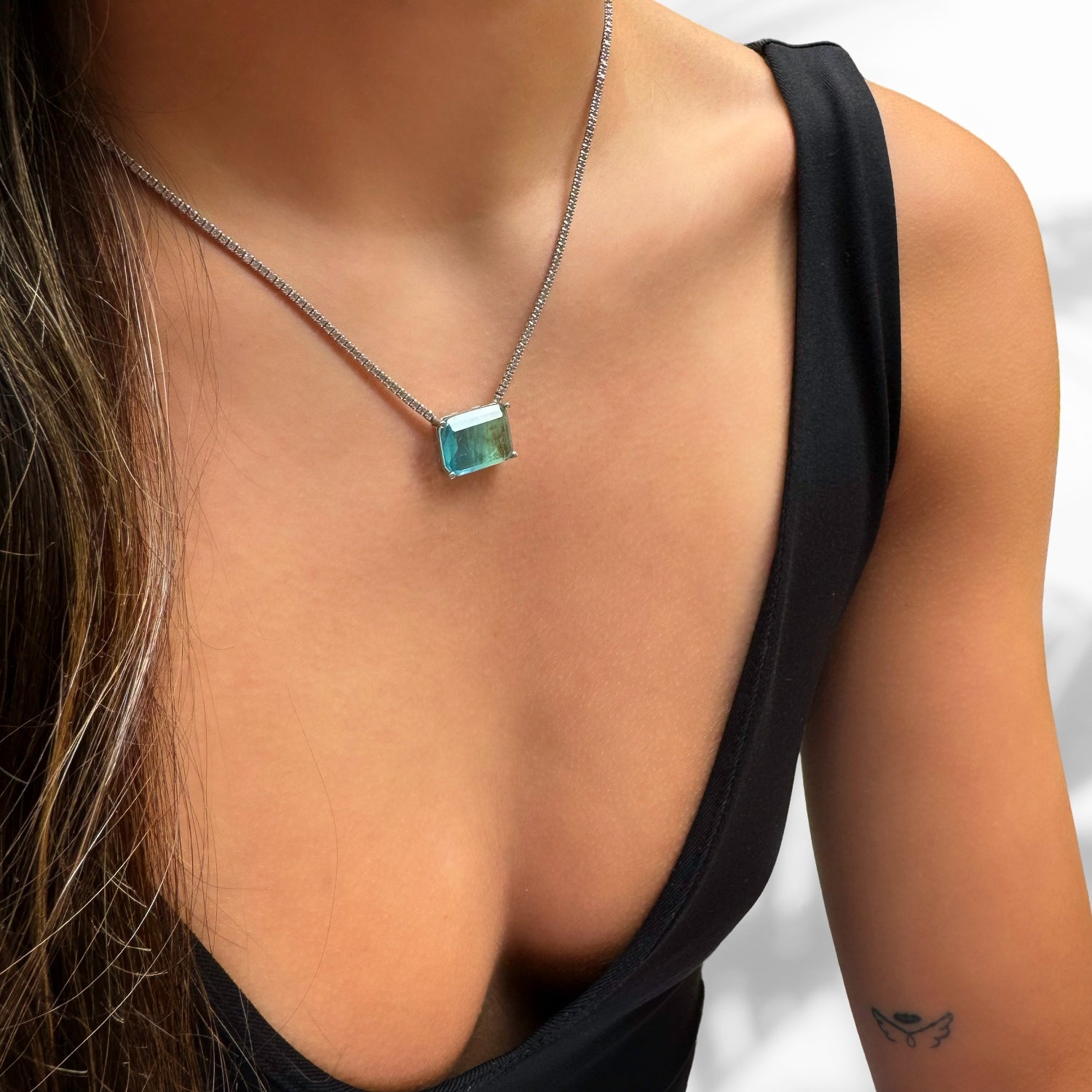 Sterling Silver Paraiba Tourmaline Necklace