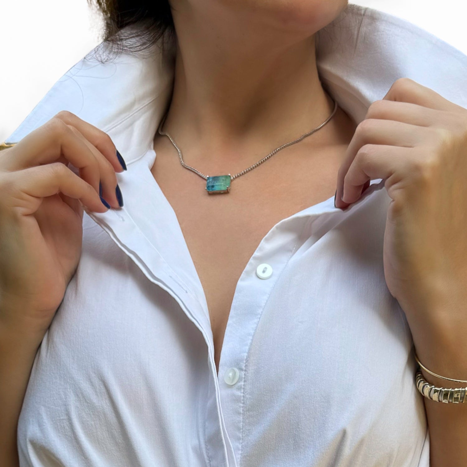 Unique Paraiba Tourmaline Diamond Necklace