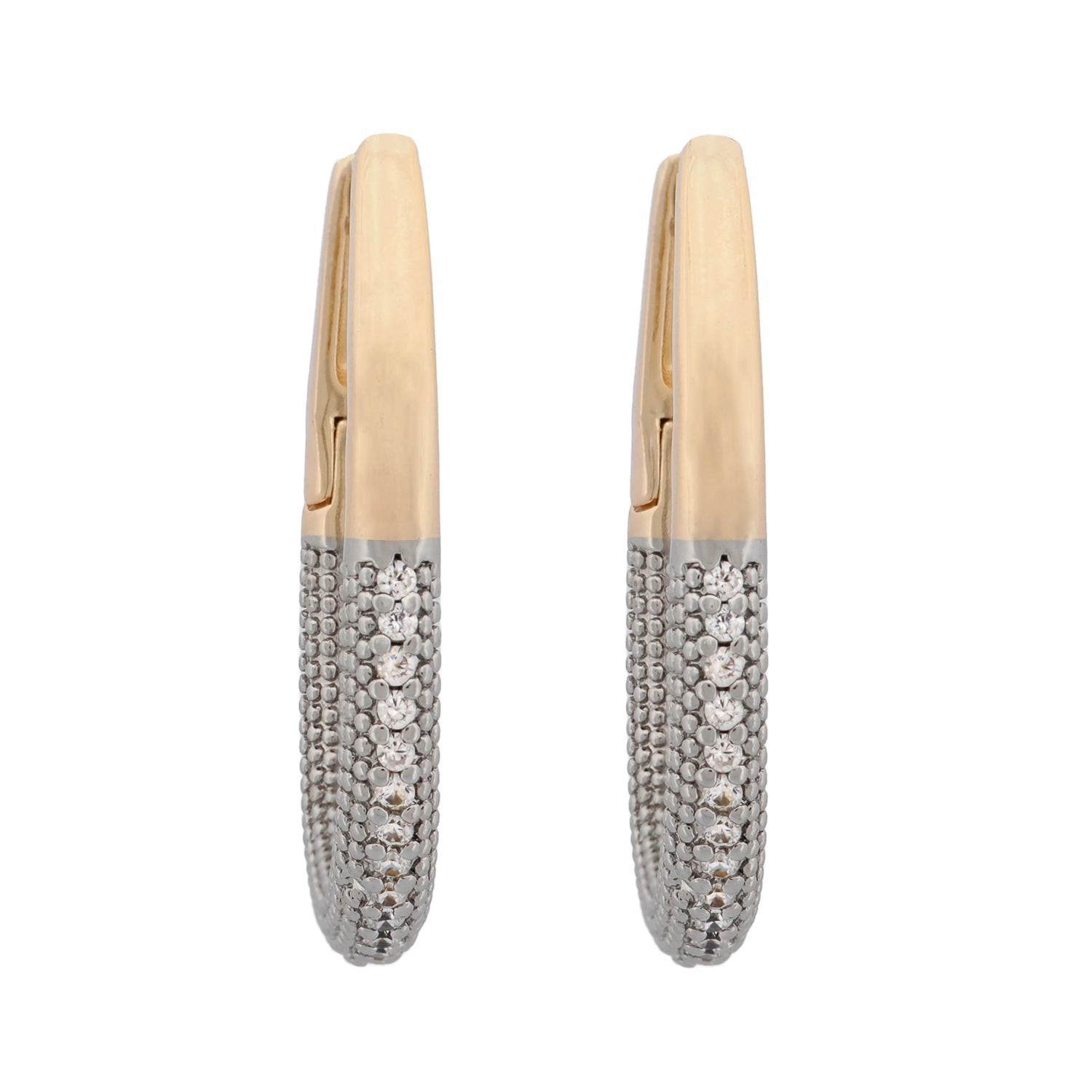 Crafted with the utmost precision and attention to detail, these hoop earrings feature a base of high-quality metal, luxuriously plated with 18k gold