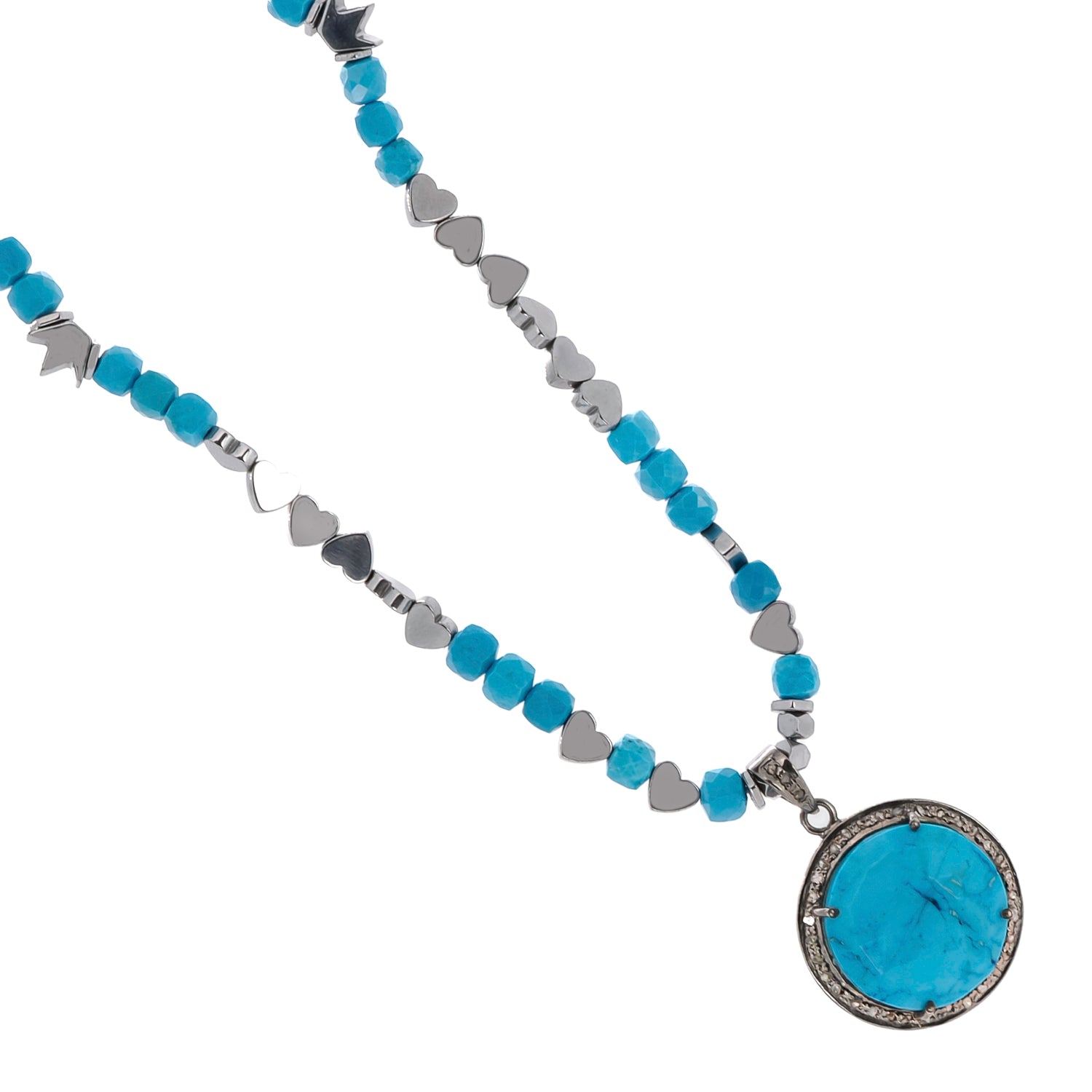 Stylish Turquoise Gemstone Pendant Necklace