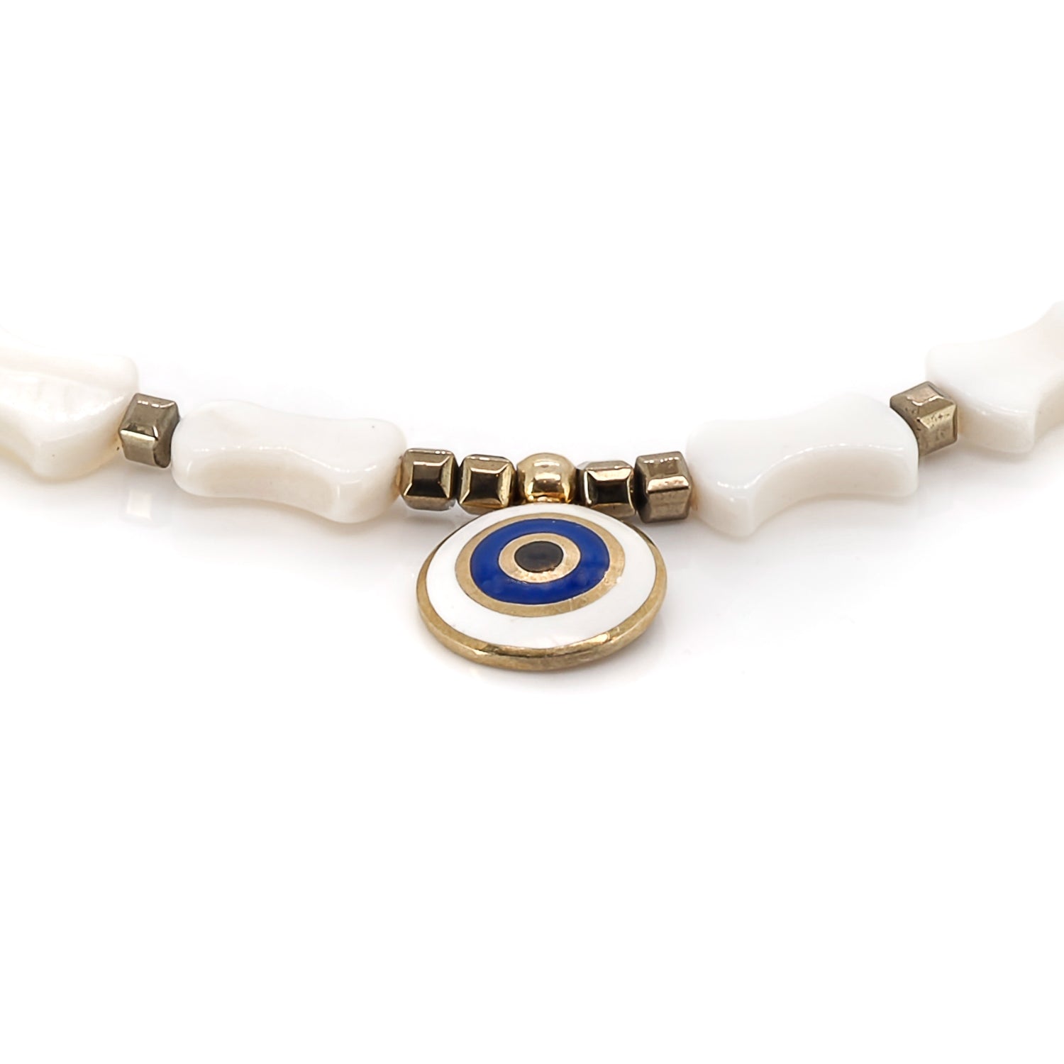 Sterling Silver Evil Eye Charm - Plated with radiant 18K gold.