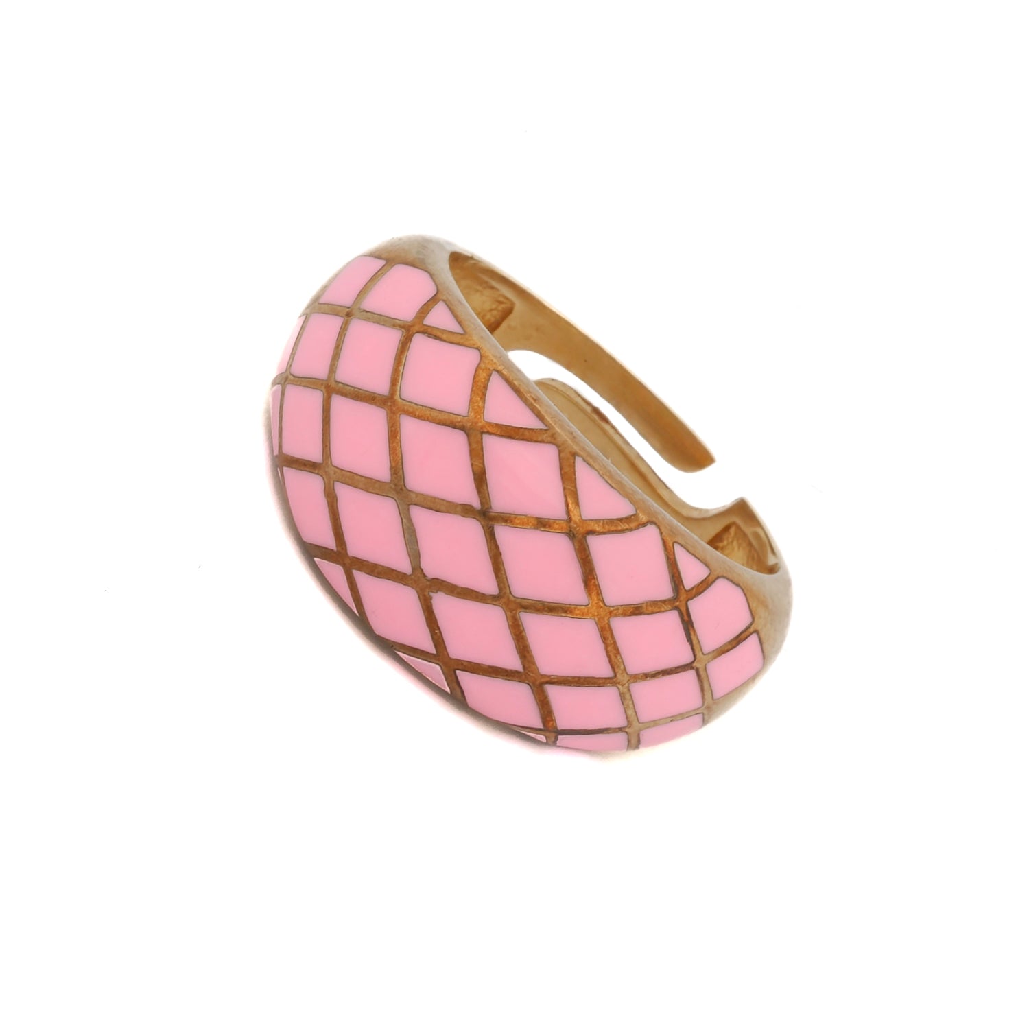 Elegant Pink Enamel Fashion Ring