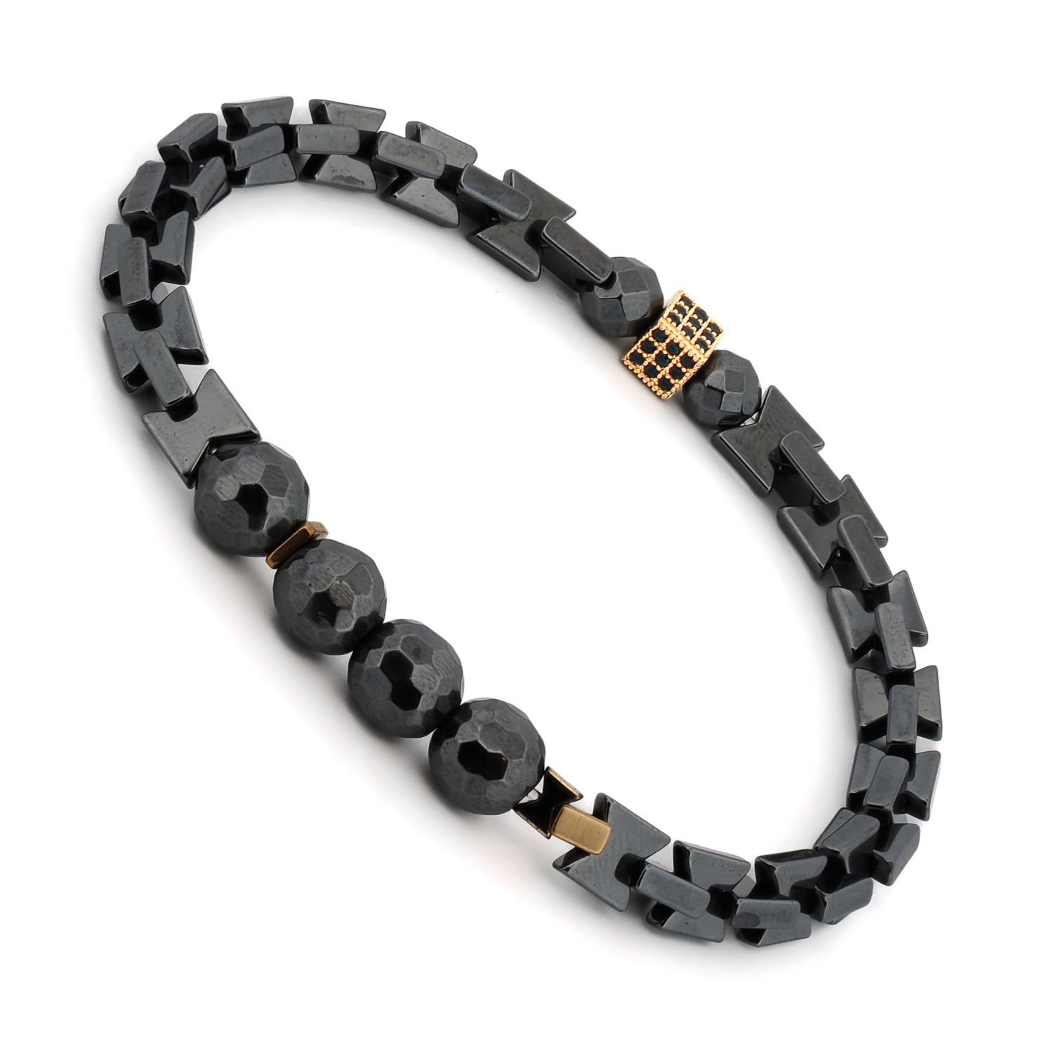 Positive Vibration Hematite Stone Men's Bracelet