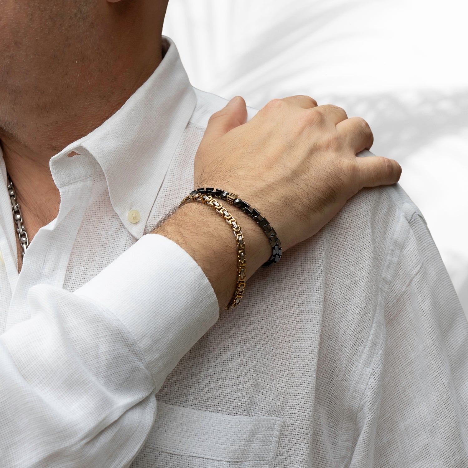 Positive Vibration Hematite Stone Men's Bracelet