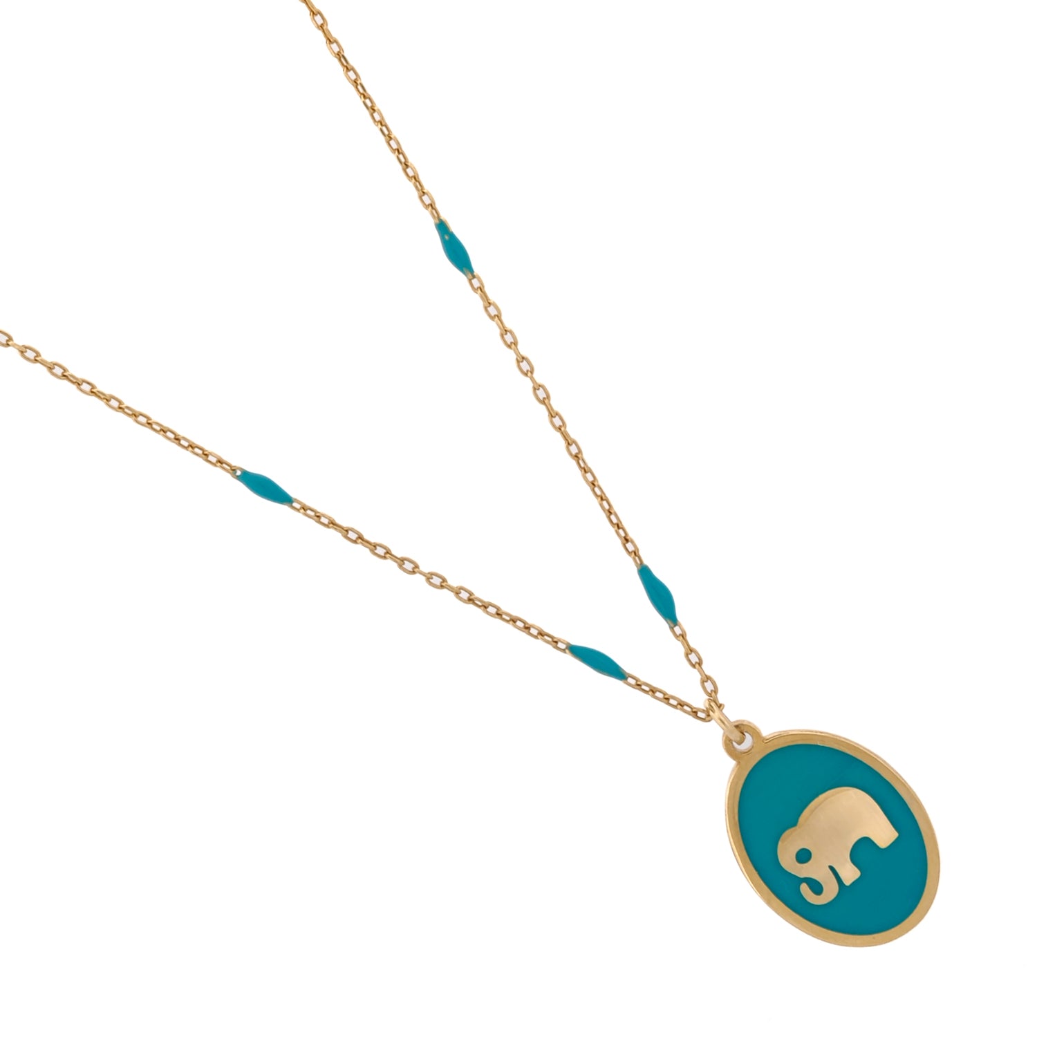 Handmade Gold Chain Necklace with Elephant Charm