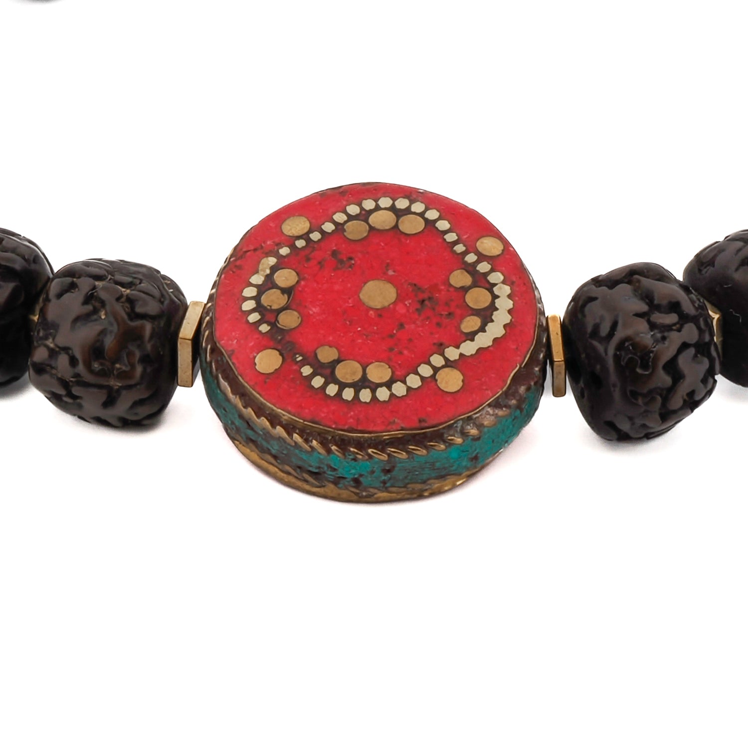 spiritual bracelet with prayer seed beads and grounding lava rock